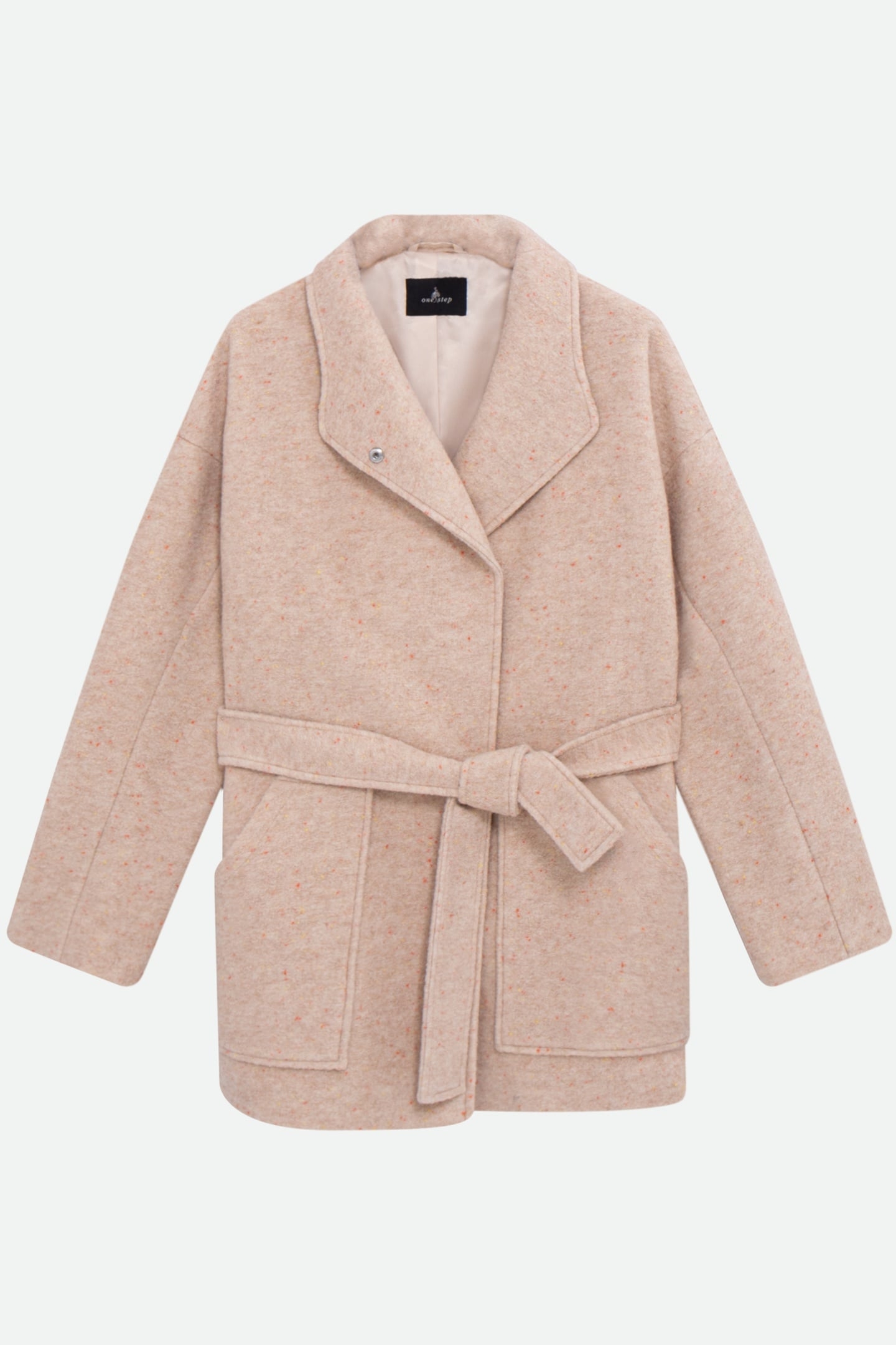 DIAZ - SHORT IVORY COAT WITH FANCY MOTTLED WOOL, BATHROBE ST 5