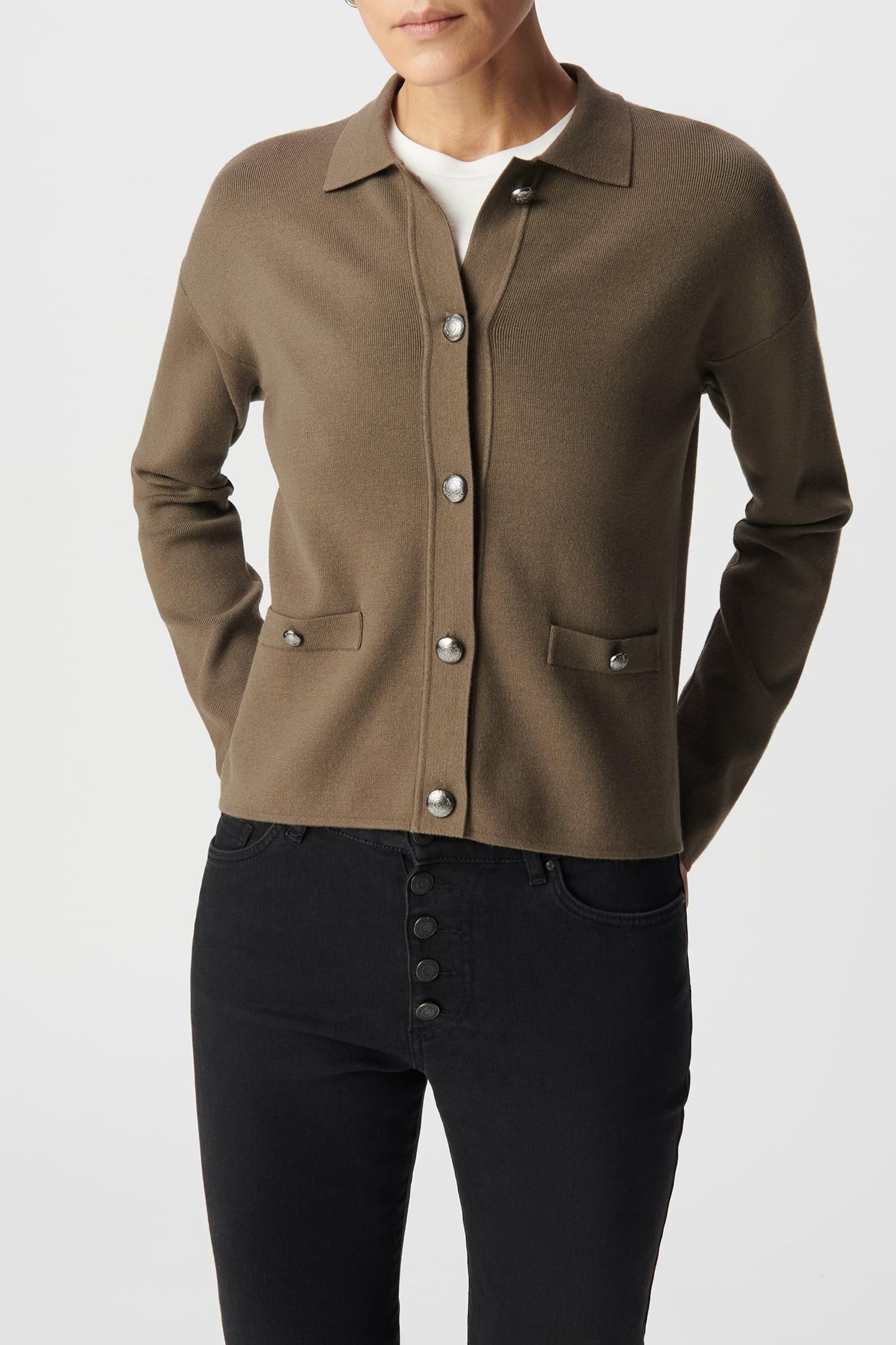 CARDIGAN KHAKI KNIT SPIRIT JACKET WOMEN 2