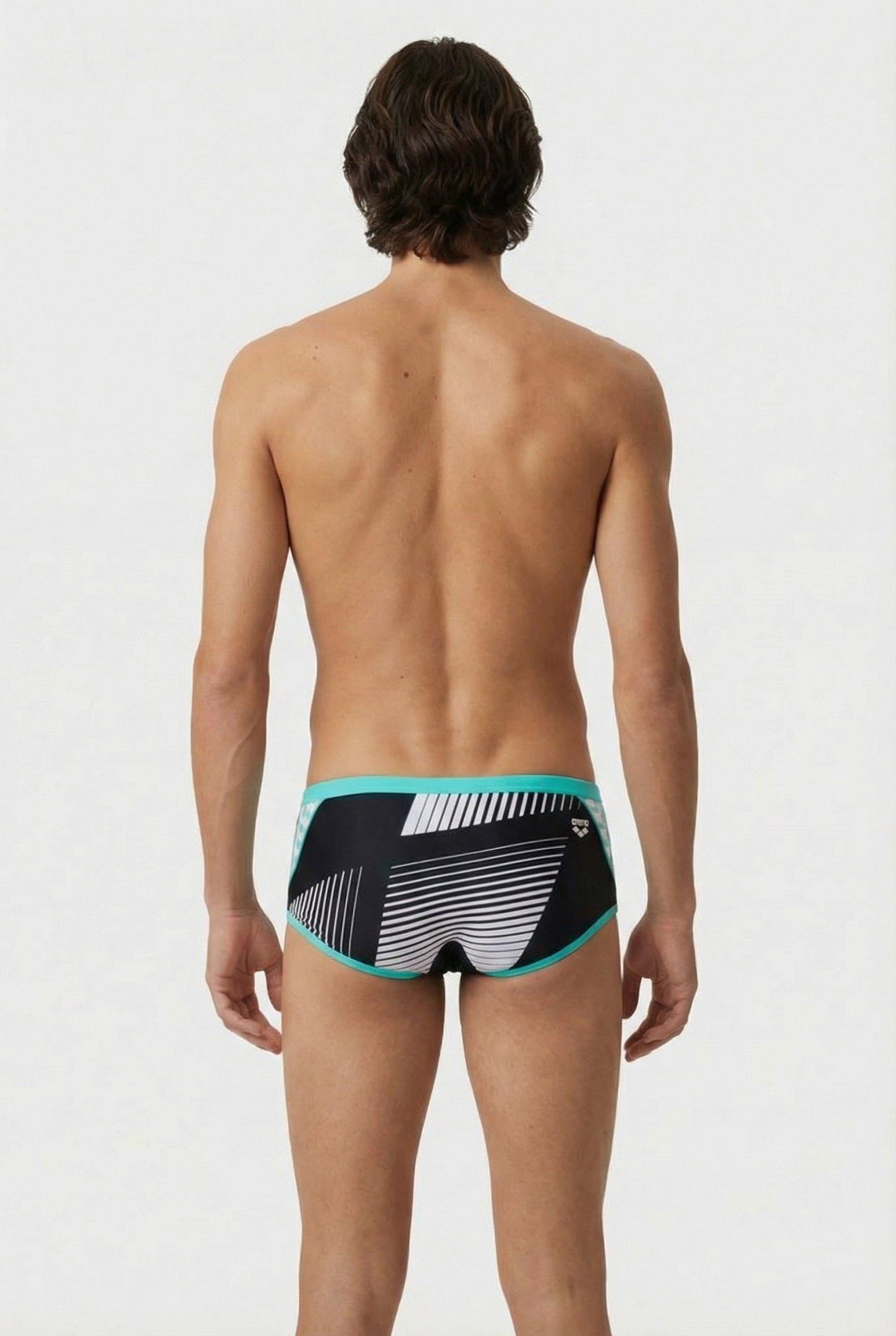 MEN'S ARENA ICONS SWIM LOW WAIST SHORT L BLACK WHITE BLUE DI 2