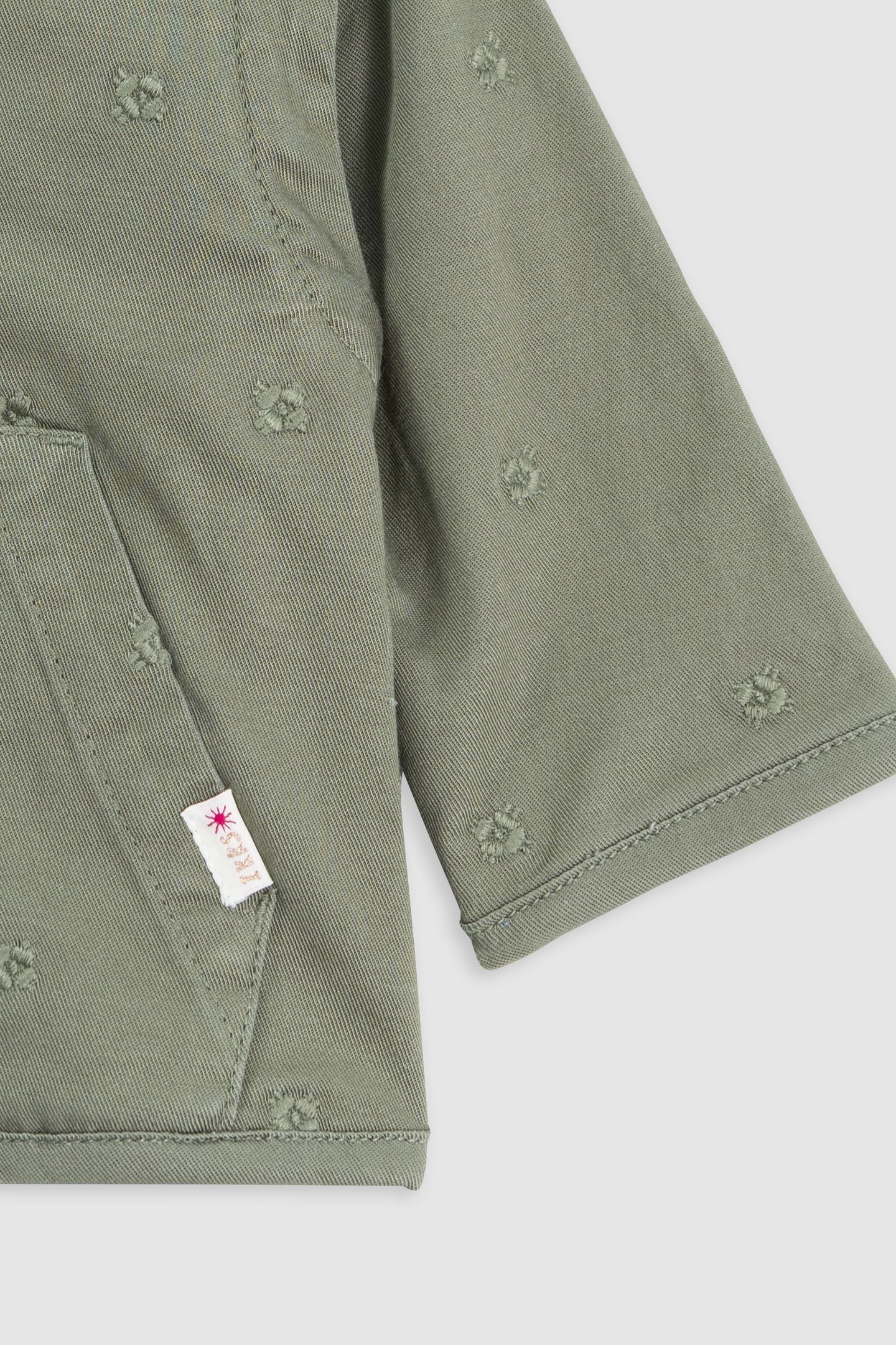 EMBROIDERED KHAKI JACKET WITH REMOVABLE SLEEVES 7