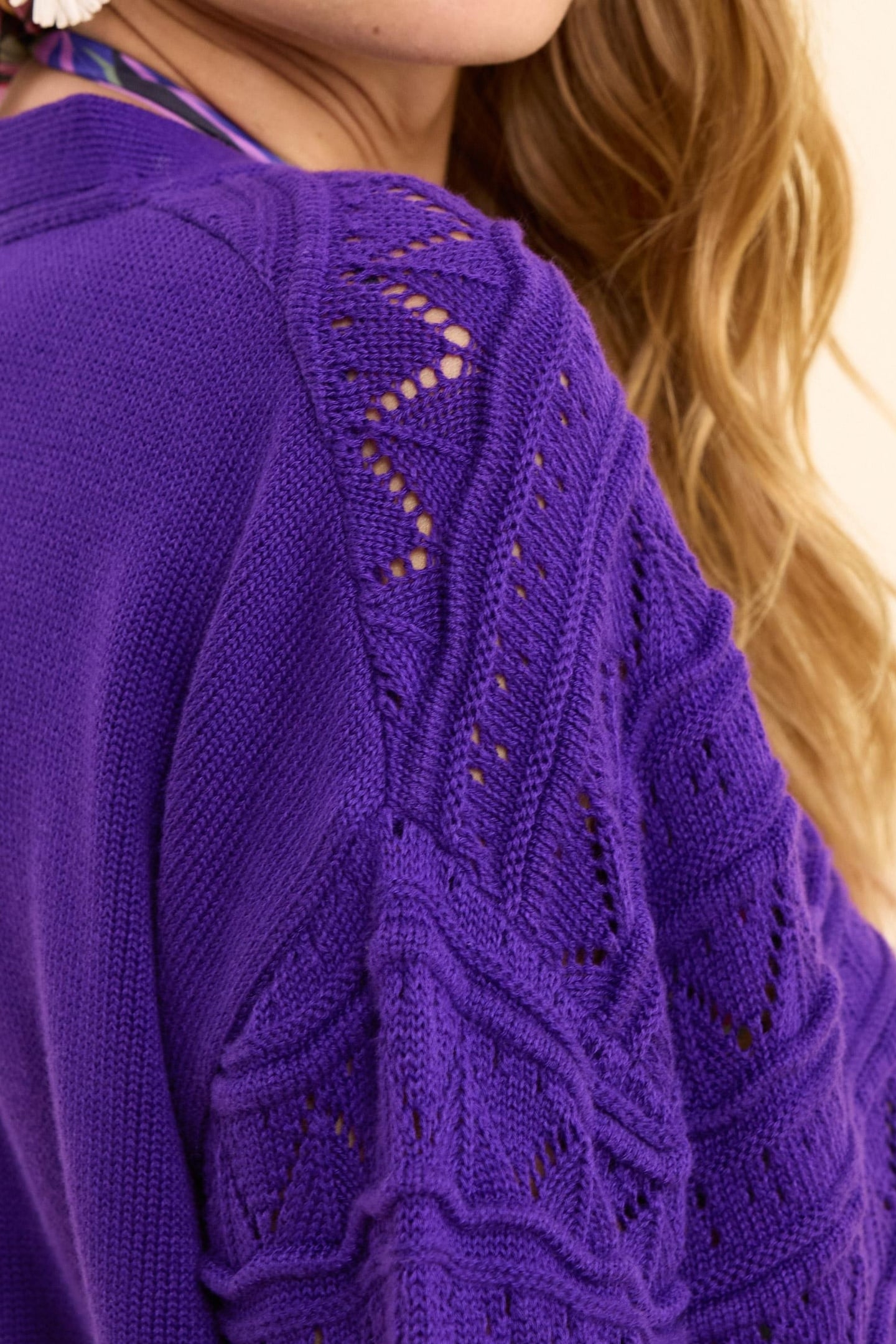 FANCY OPENWORK PURPLE CARDIGAN INK 5