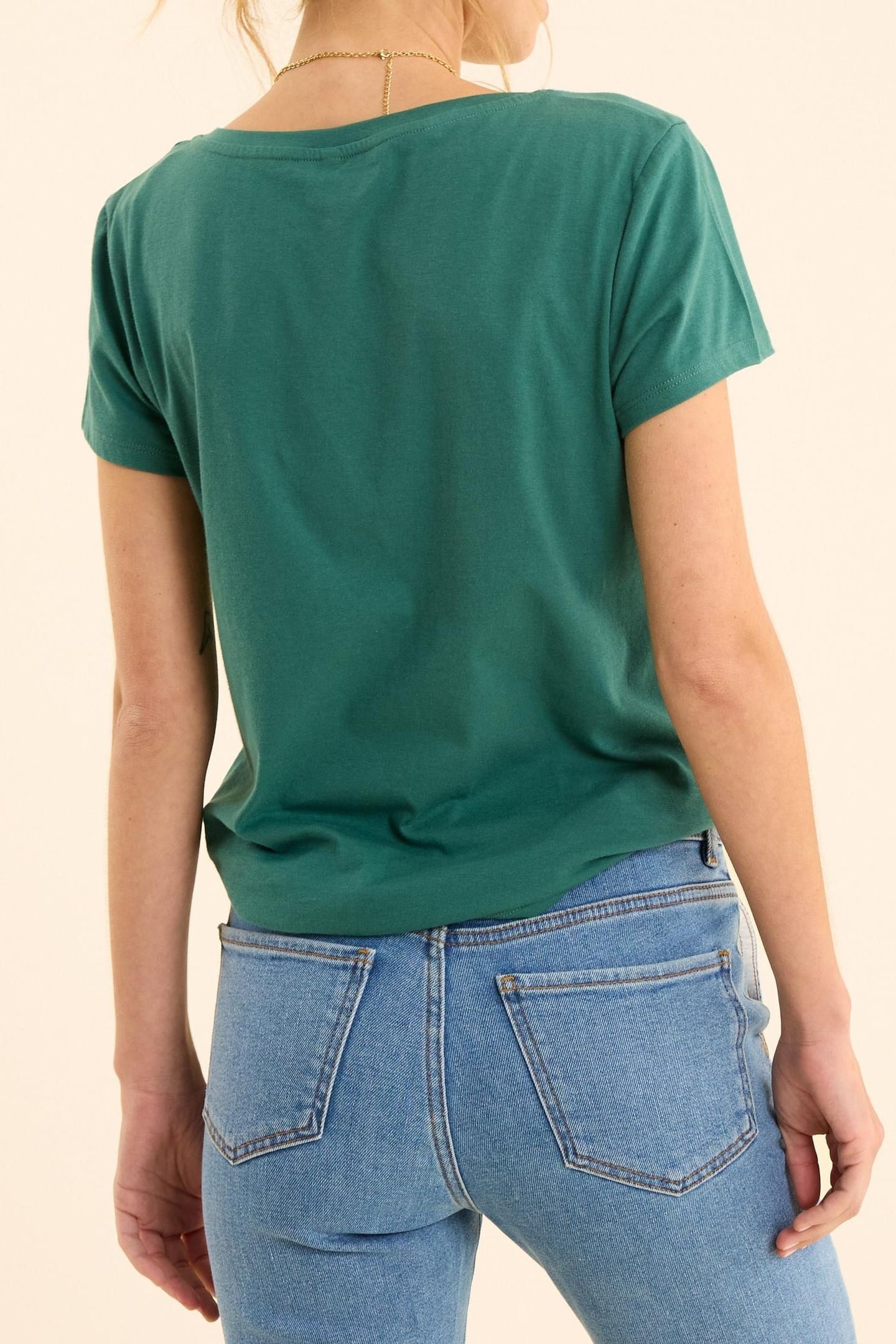 GREEN SHORT-SLEEVED T-SHIRT, COLOURED SLOGAN GREEN 4
