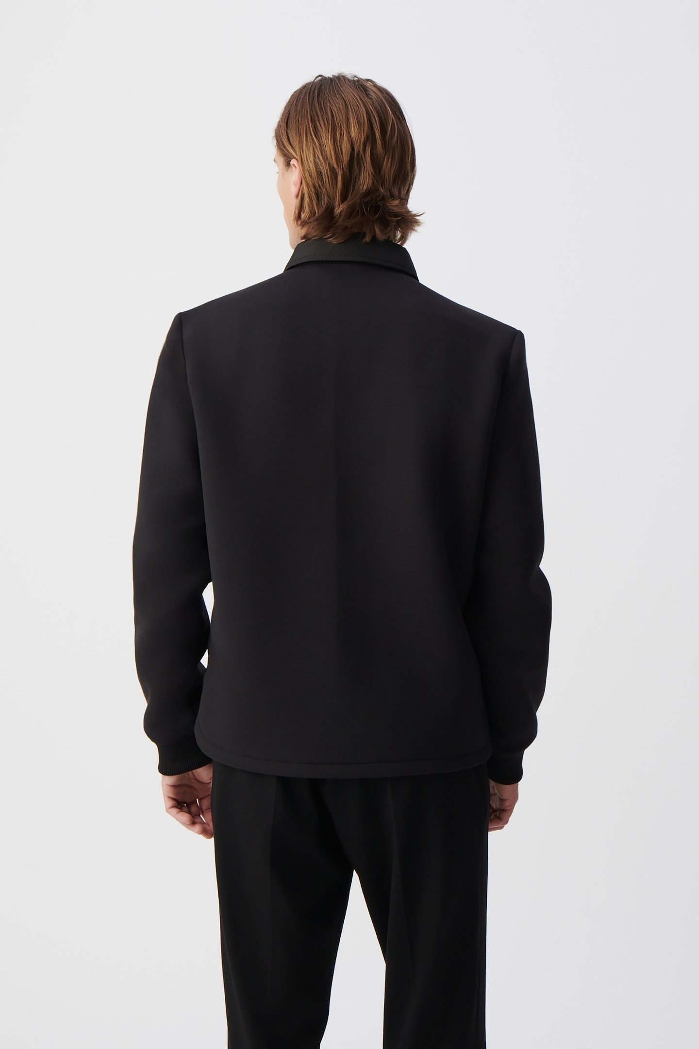 BLACK NYLON TWO-FABRIC LIGHT PADDED JACKET 4