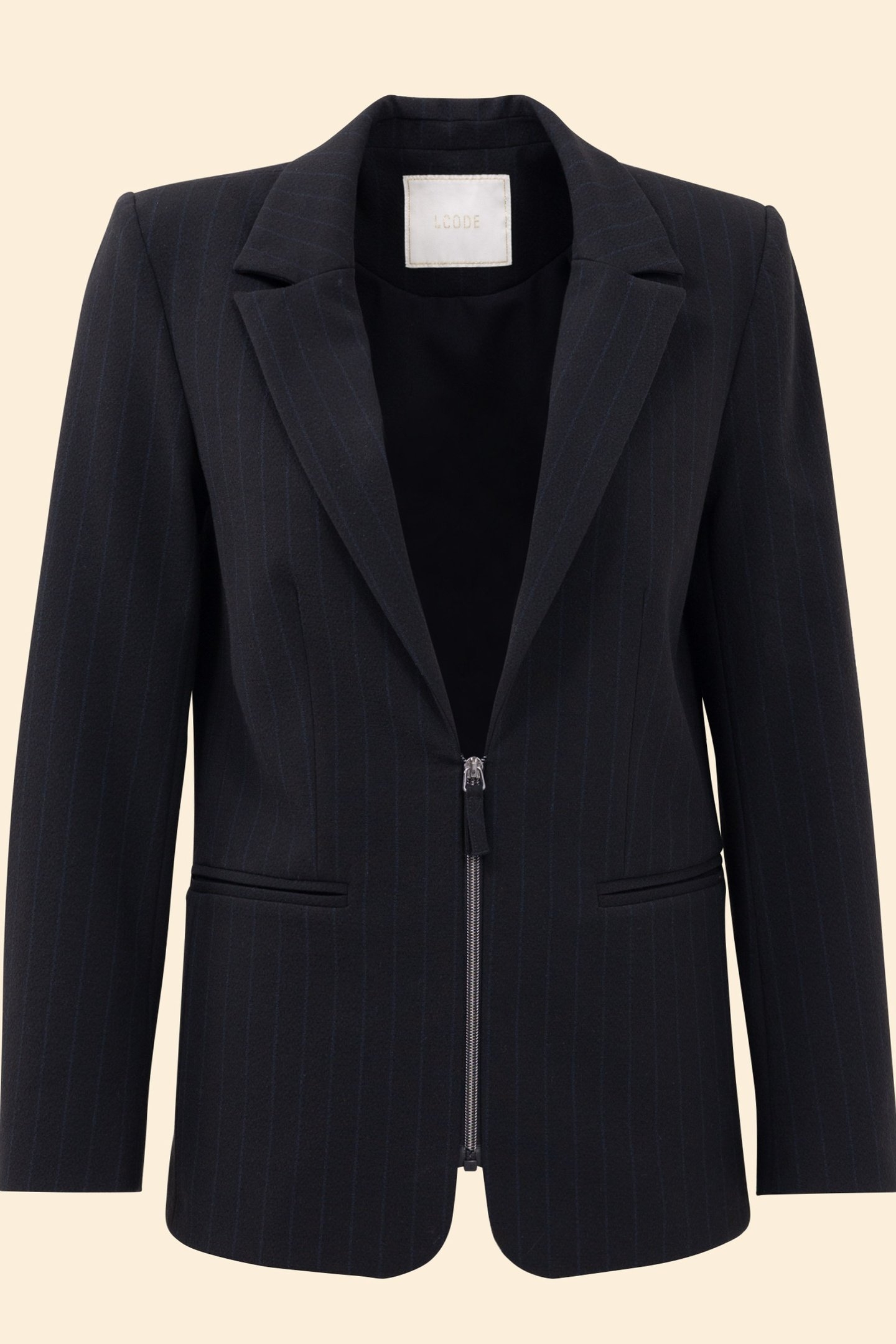 BLACK SUIT JACKET WITH BLUE PINSTRIPES BLACK 3