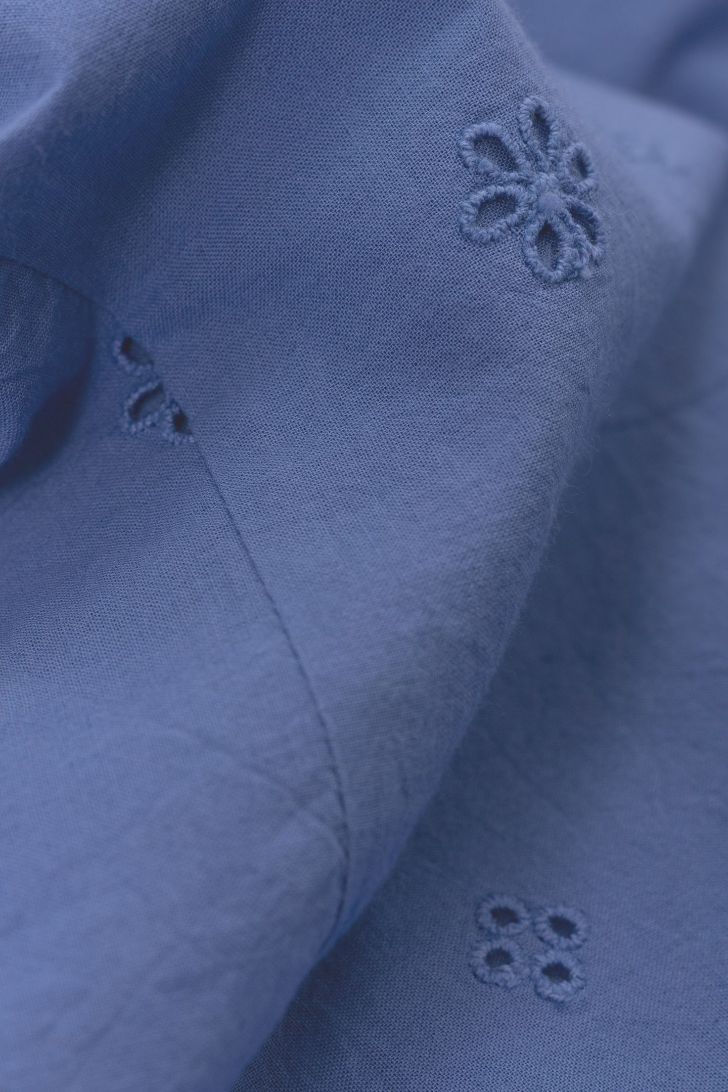 BLUE TOP WITH ENGLISH EMBROIDERY AND DOUBLE-BREASTED BUTTONI 6