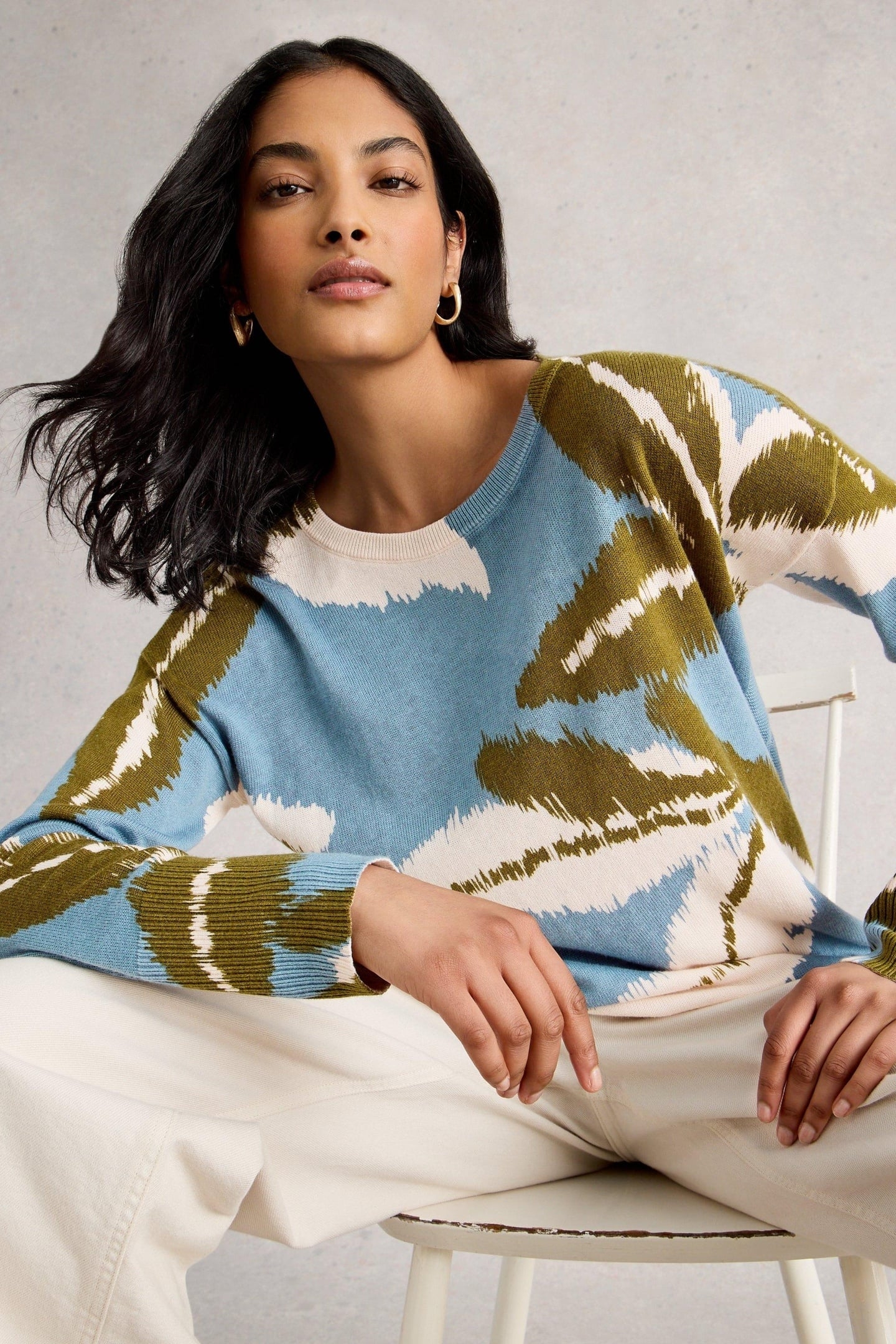 OLIVE PRINT JUMPER BLUE MULTI 2