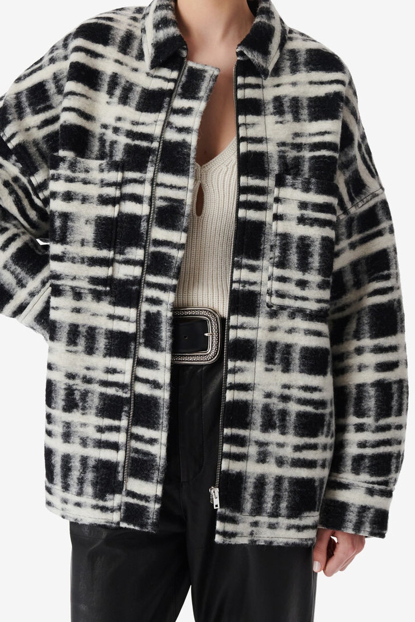 ZACHARY OVERSHIRT BLACK/ECRU 1