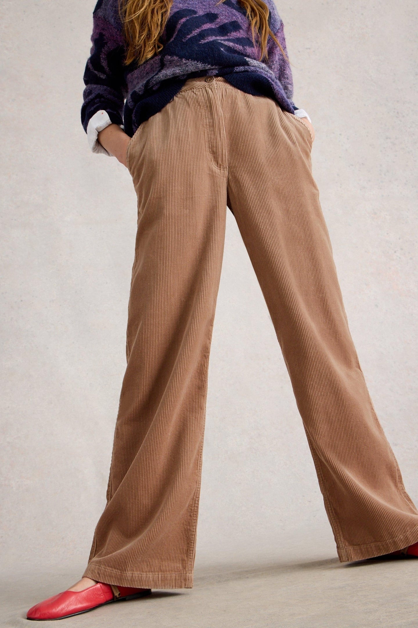 BELLE CORD WIDE LEG TROUSER LIGHT NATURAL 1