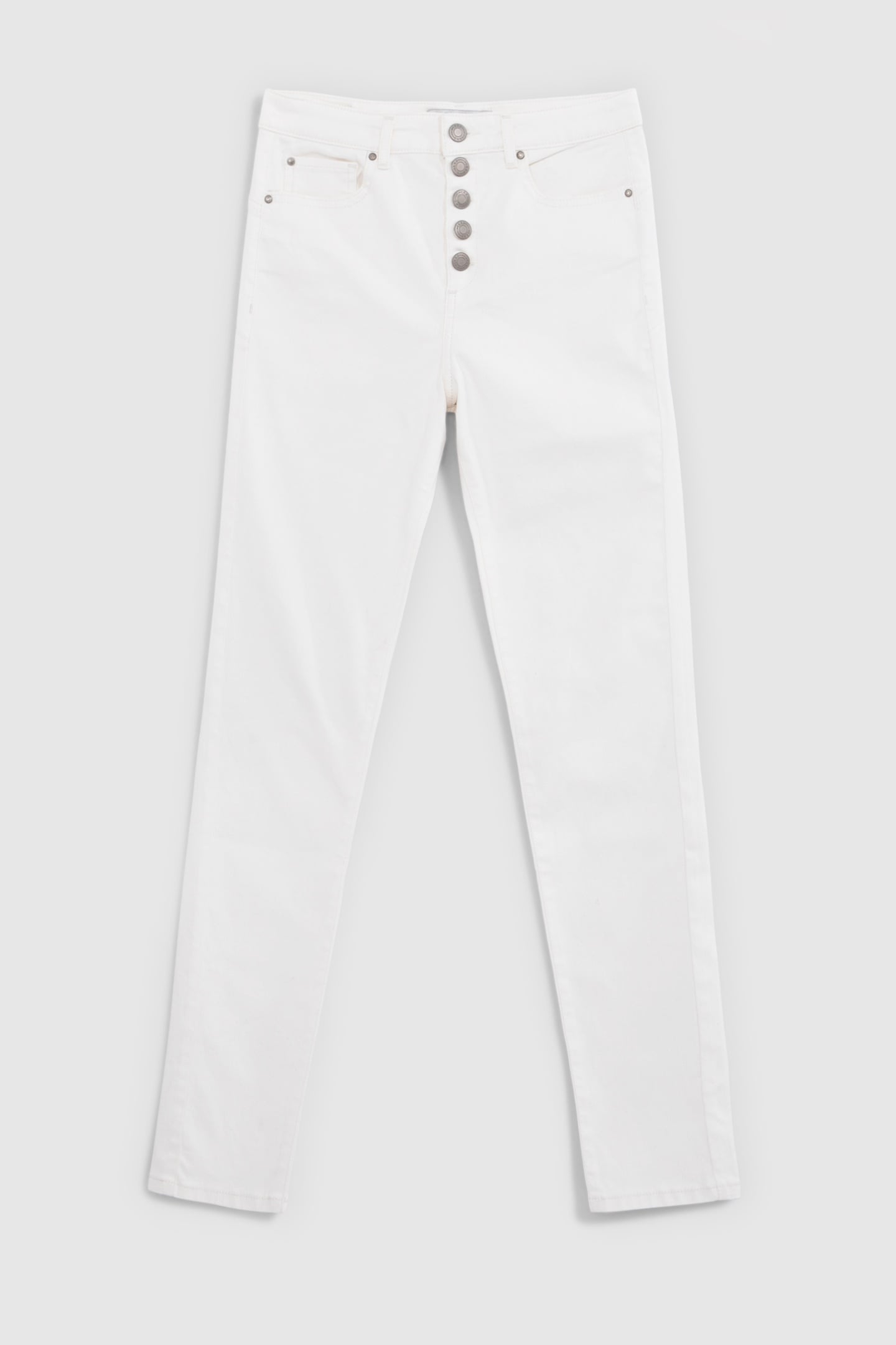 WHITE CROPPED JEANS WITH VISIBLE BUTTONS NINA 4