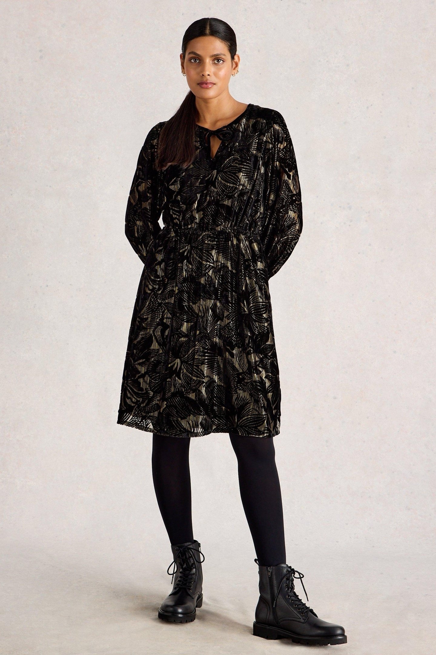 FAYE DEVORE VELVET DRESS BLACK MULTI 2