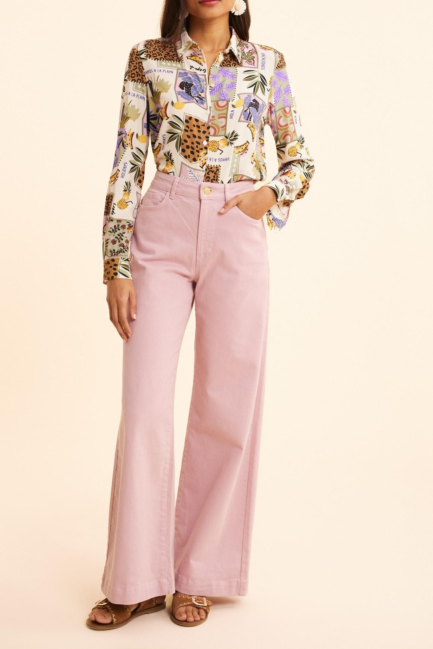 BANANA PATCHWORK PRINT SHIRT ECRU 2