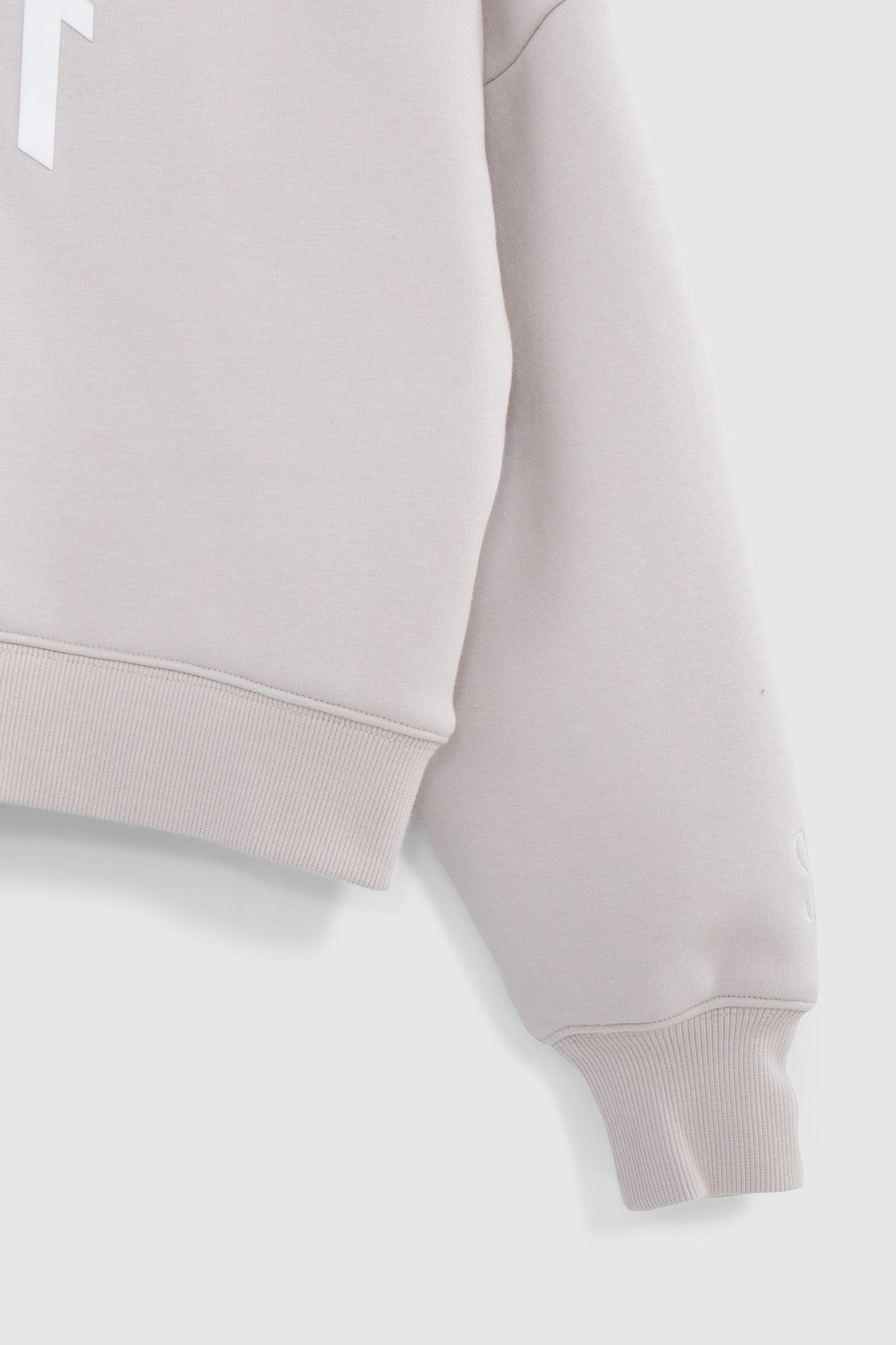 GIRL'S BEIGE CROPPED FLOCKED MESSAGE SWEATER 4