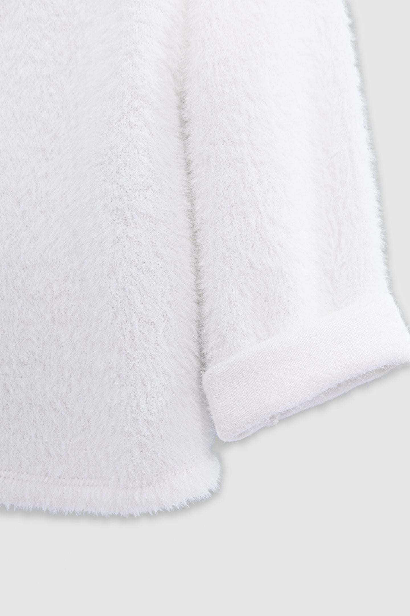 GIRL'S KNITTED HOODED SWEATSHIRT ECRU 5