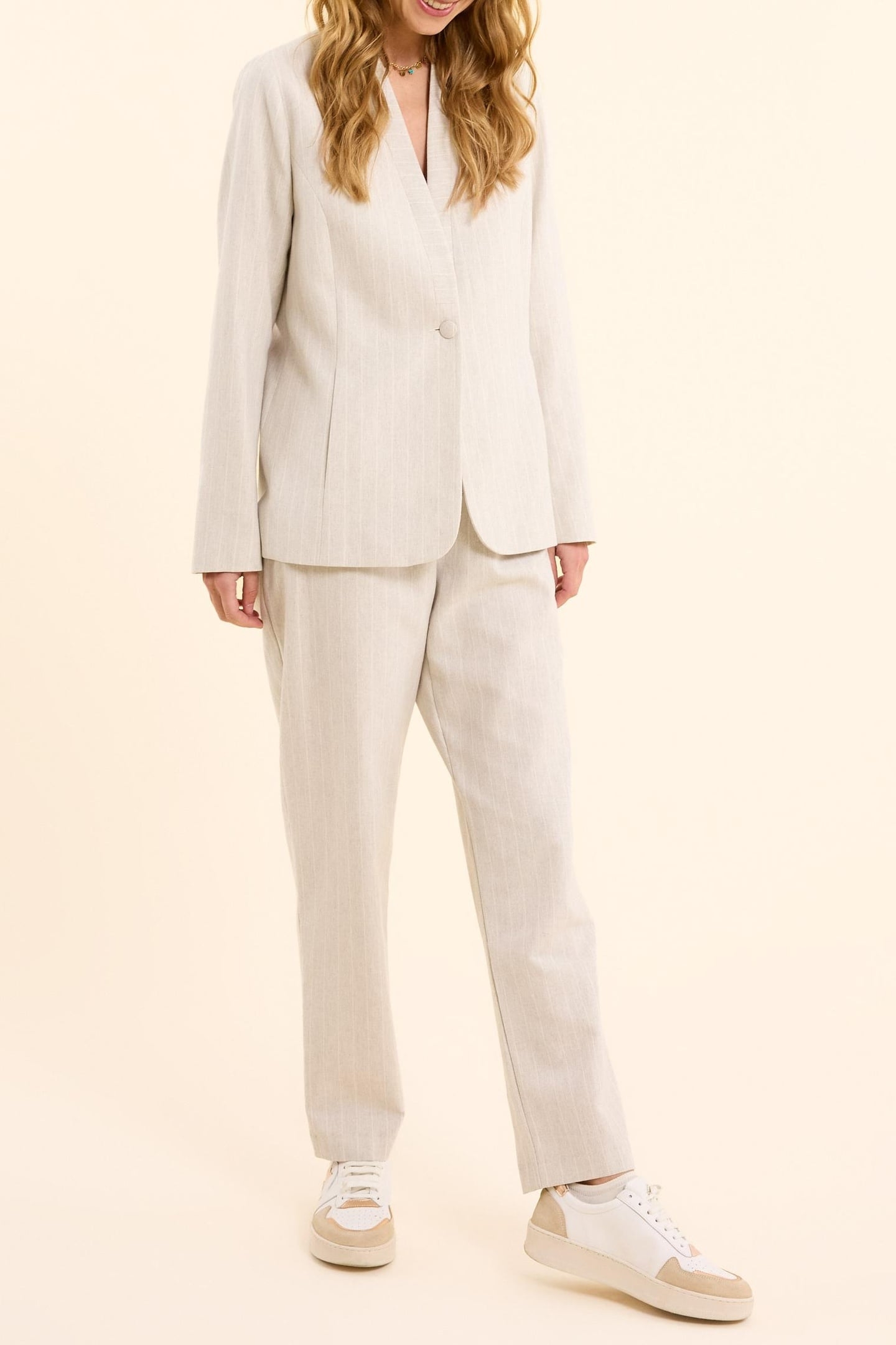 GREY SUIT JACKET WITH TENNIS STRIPES HEATHER GREY 2