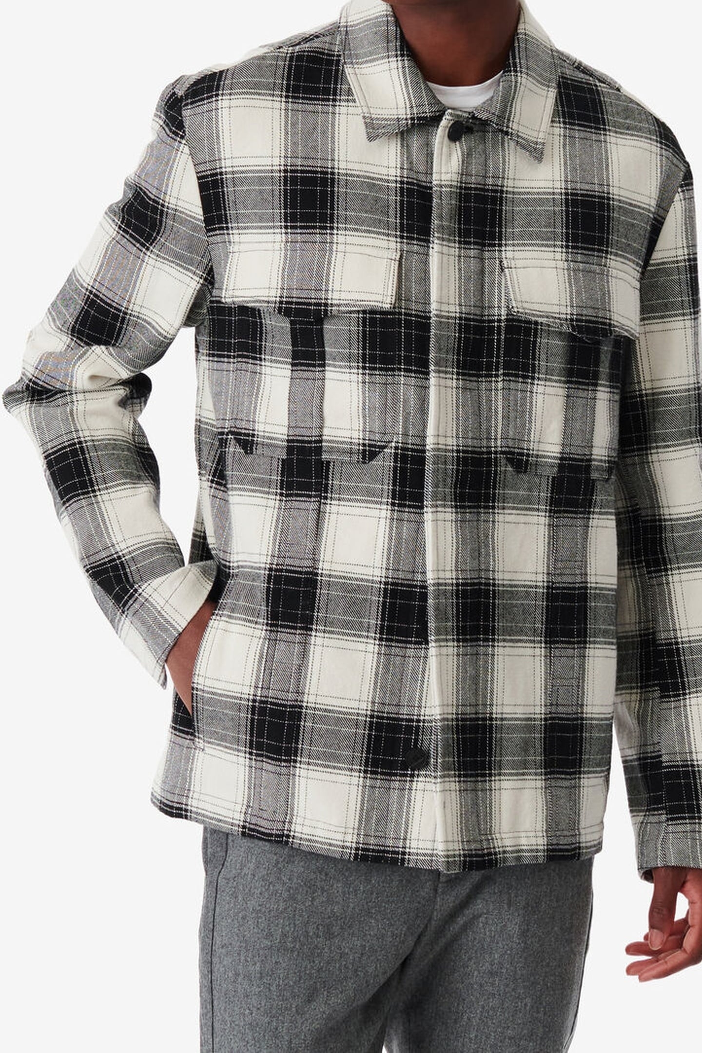 FULVIO OVERSHIRT MIXED WHITE 1