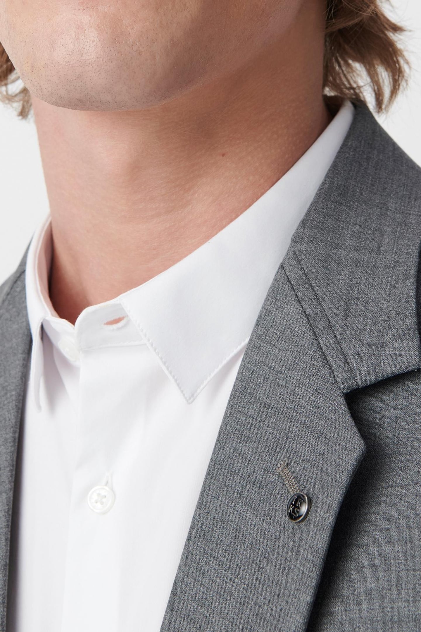 GREY WOOL BLEND SUIT JACKET 5