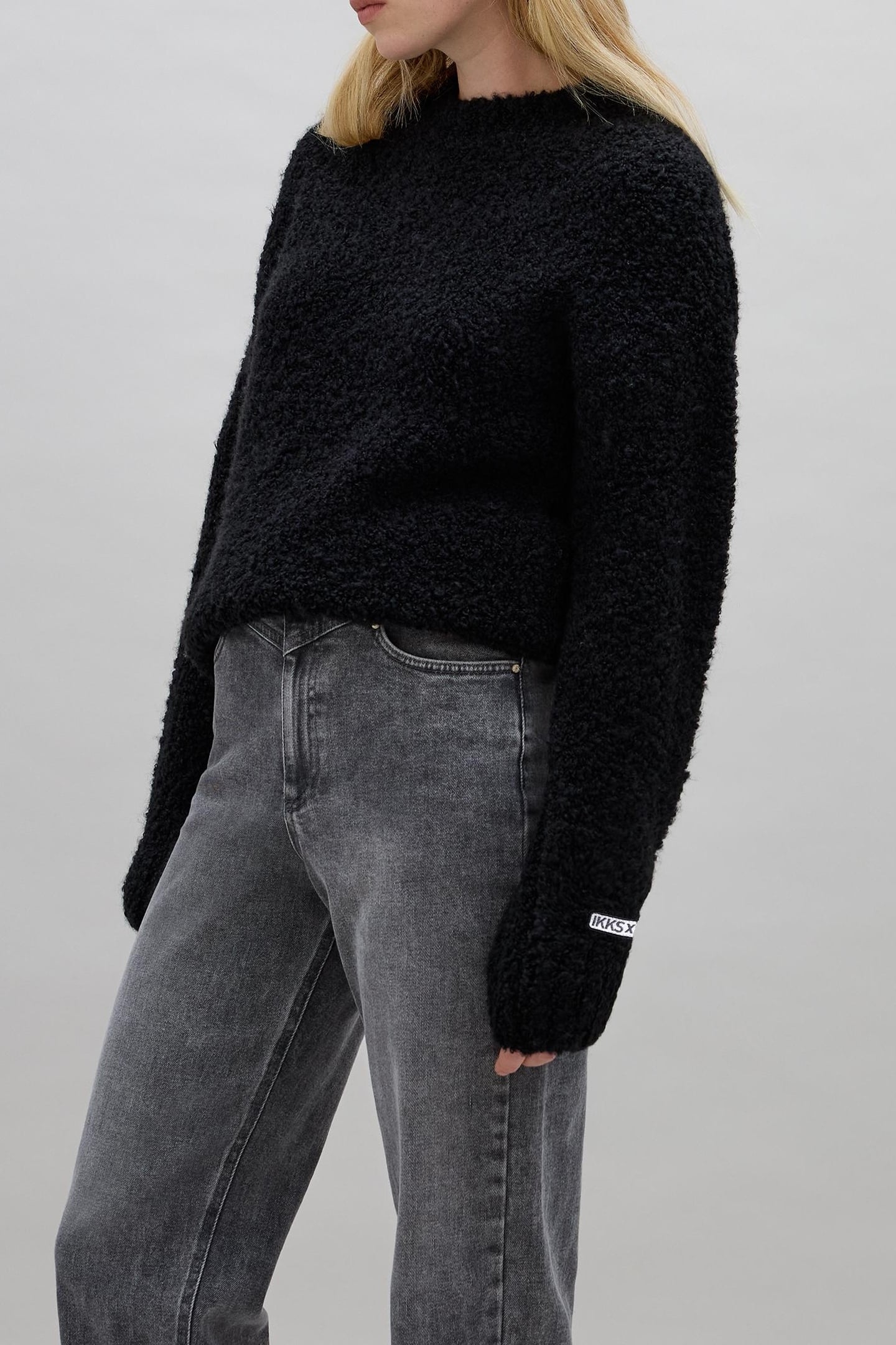 IKKS X DUVILLARD BLACK PATTERNED KNIT SWEATER 2