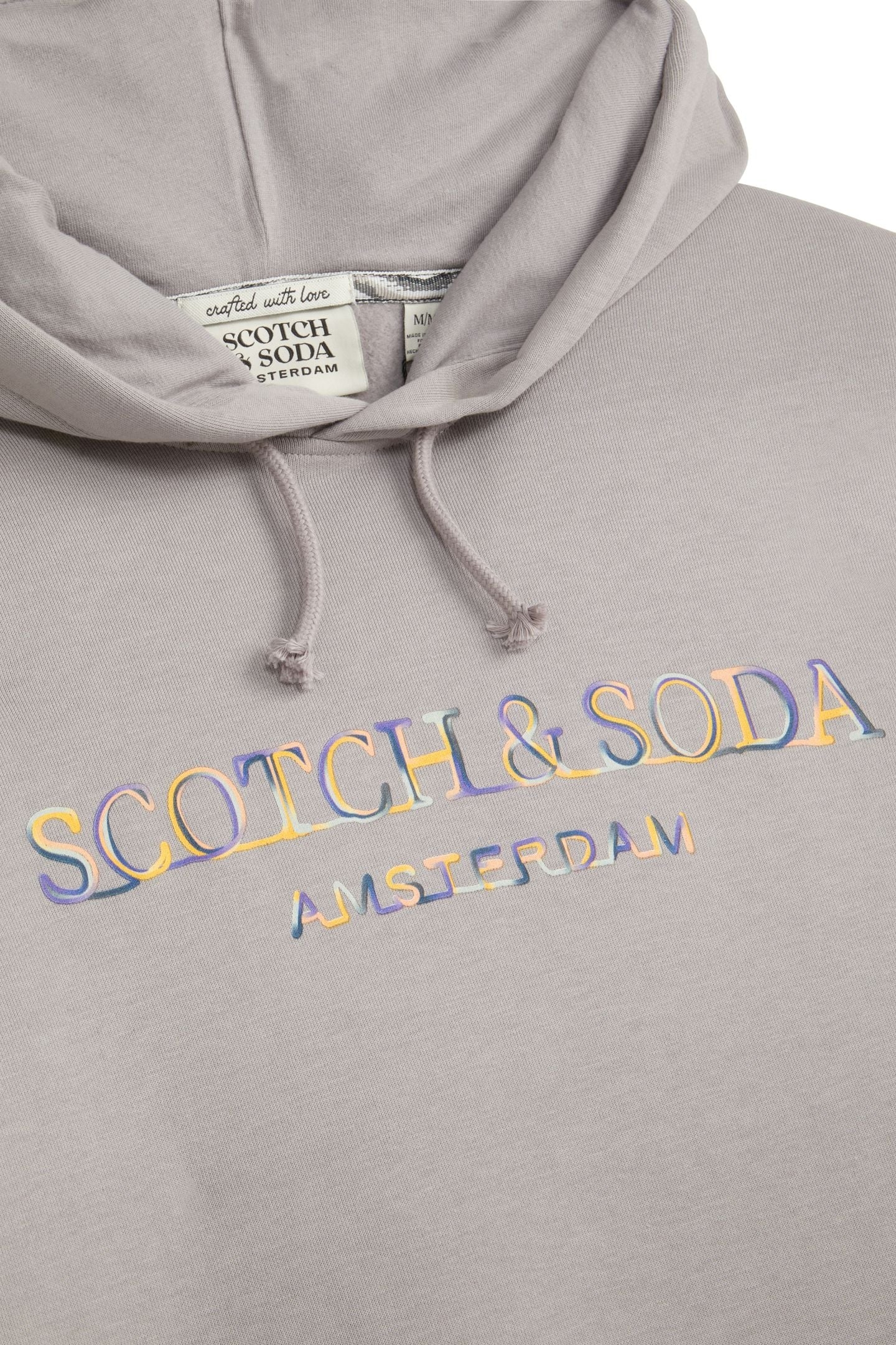 RELAXED FIT FLEECE GRAPHIC HOODIE GREY/PURPLE 3