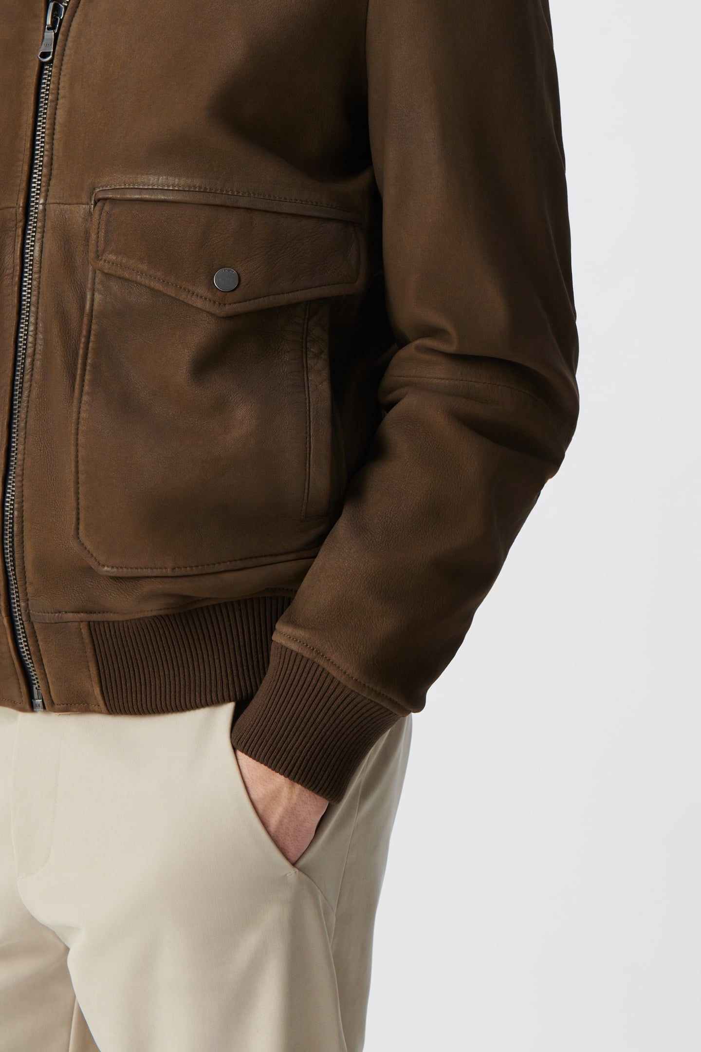 BRONZE LEATHER AVIATOR JACKET 6