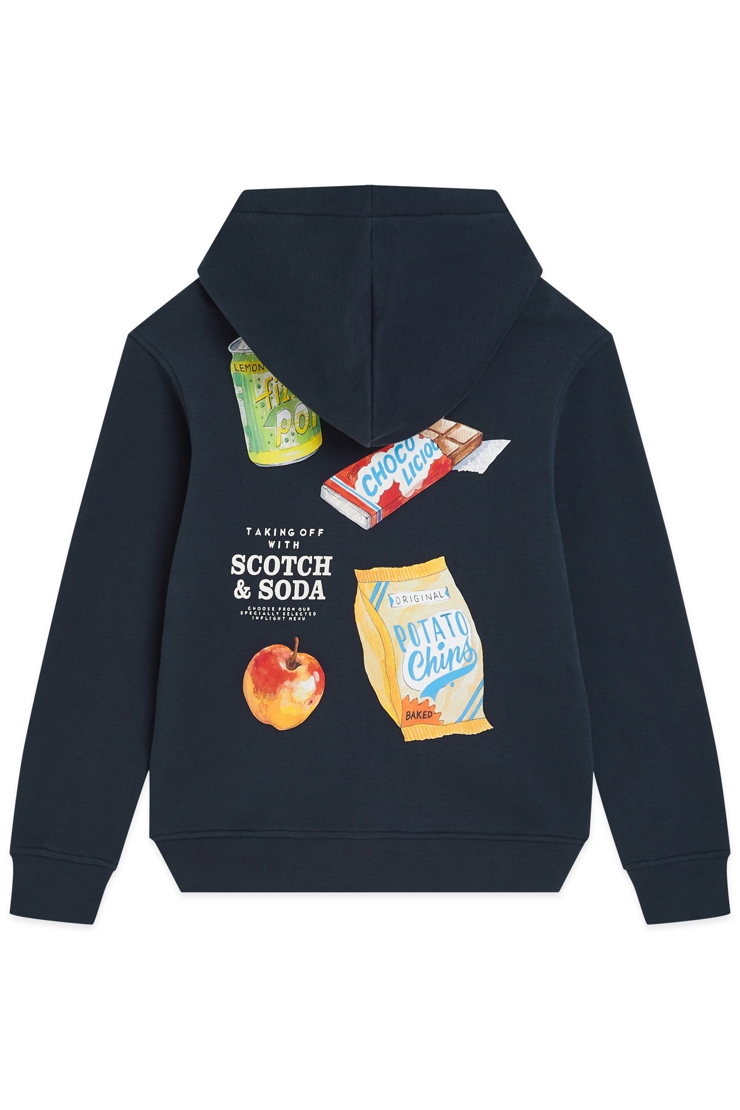 BOYS GRAPHIC FLEECE HOODIE BLACK/BLUE 2