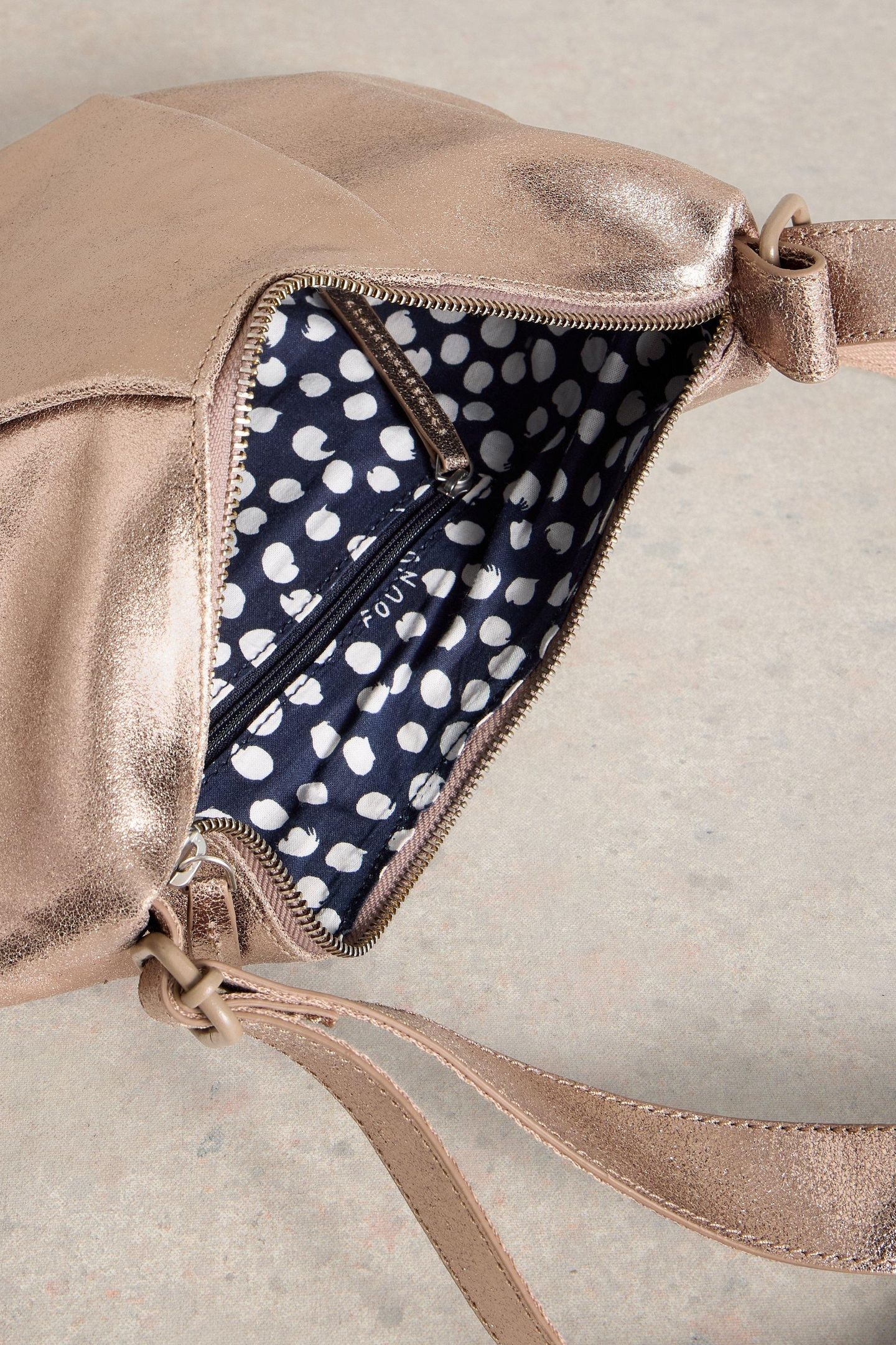 LUCY LEATHER BAG GOLD TONE METALLIC 4