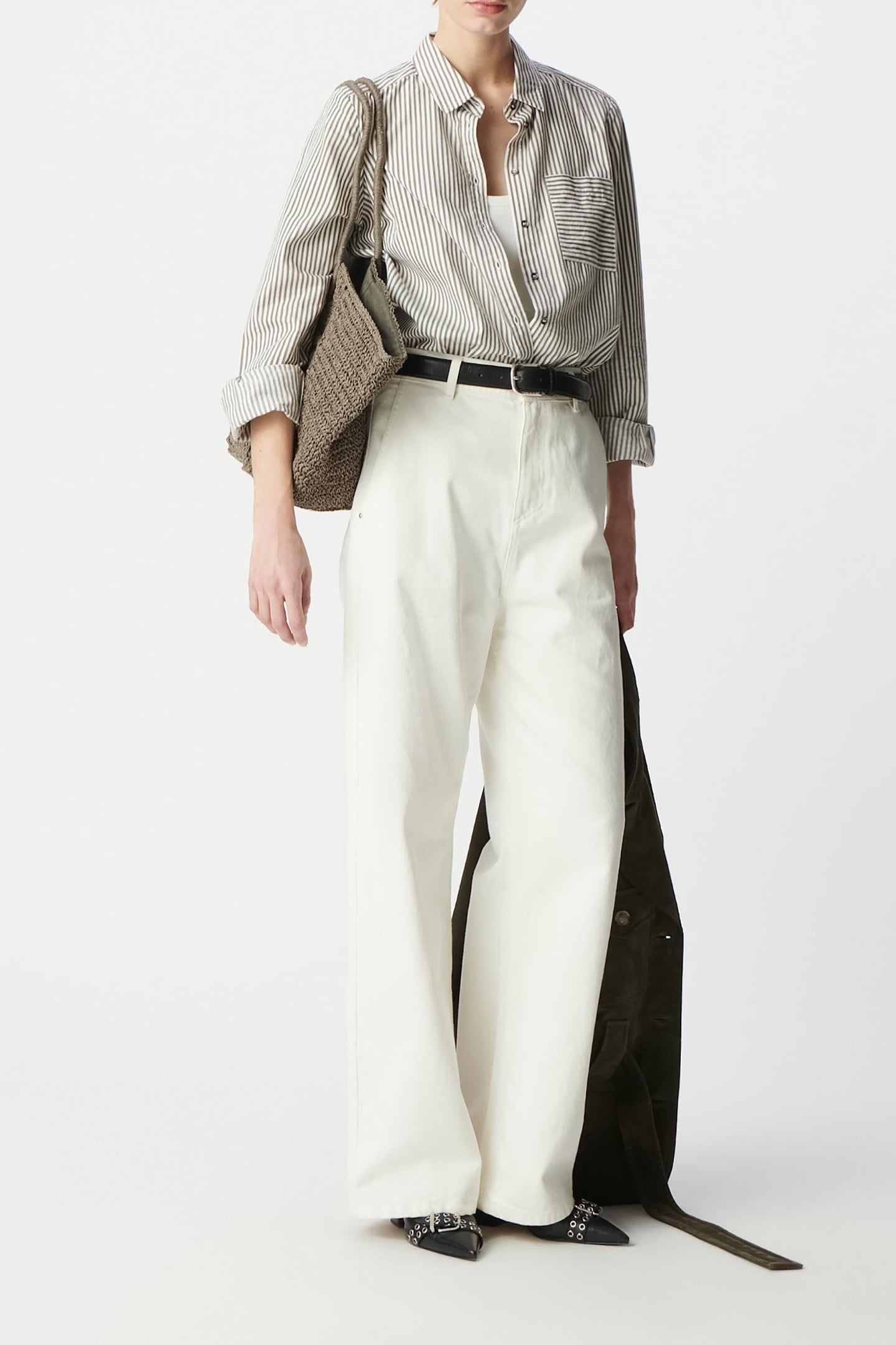 ORGANIC COTTON SHIRT, LIGHT GREY STRIPES 1