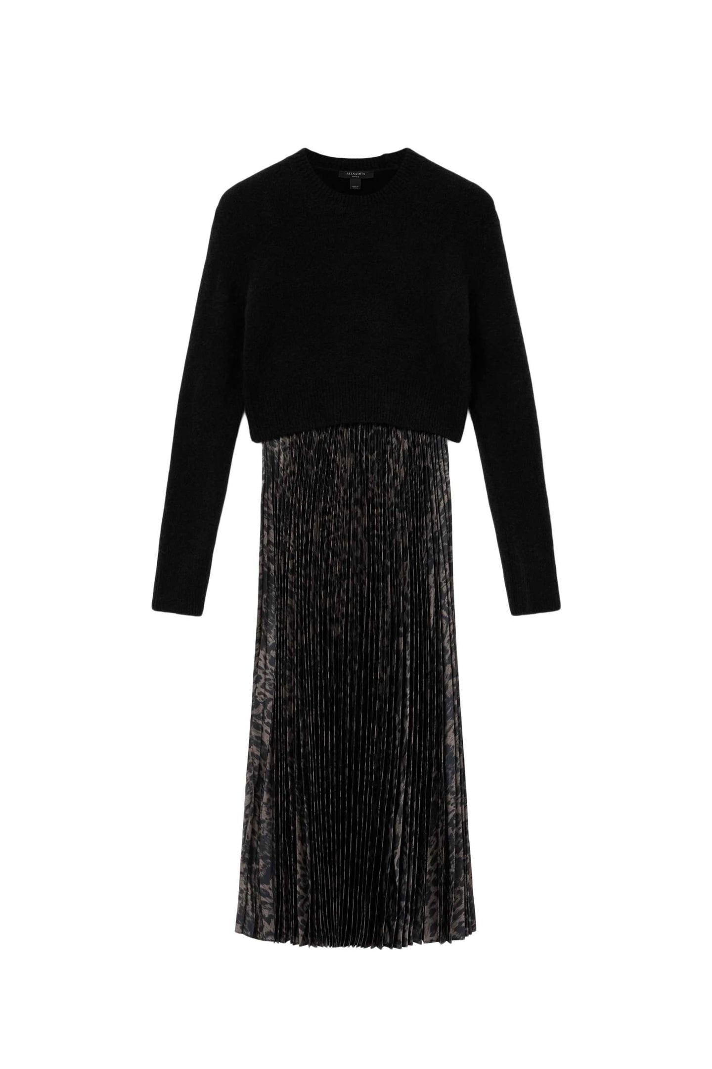 EVIA DRESS BLACK/FANGO GREEN 7