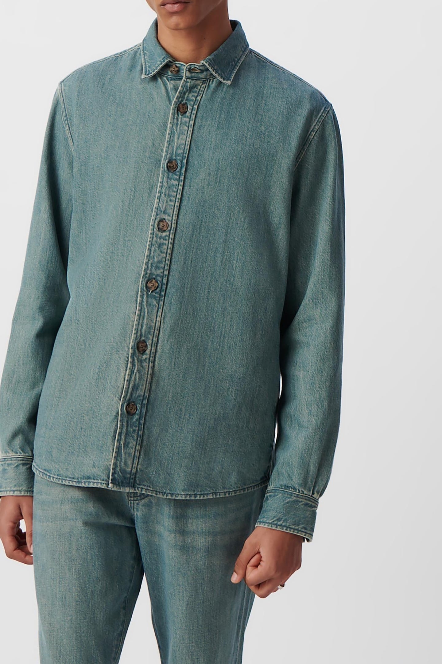 GREY BLUE DENIM REGULAR OVERSHIRT 2
