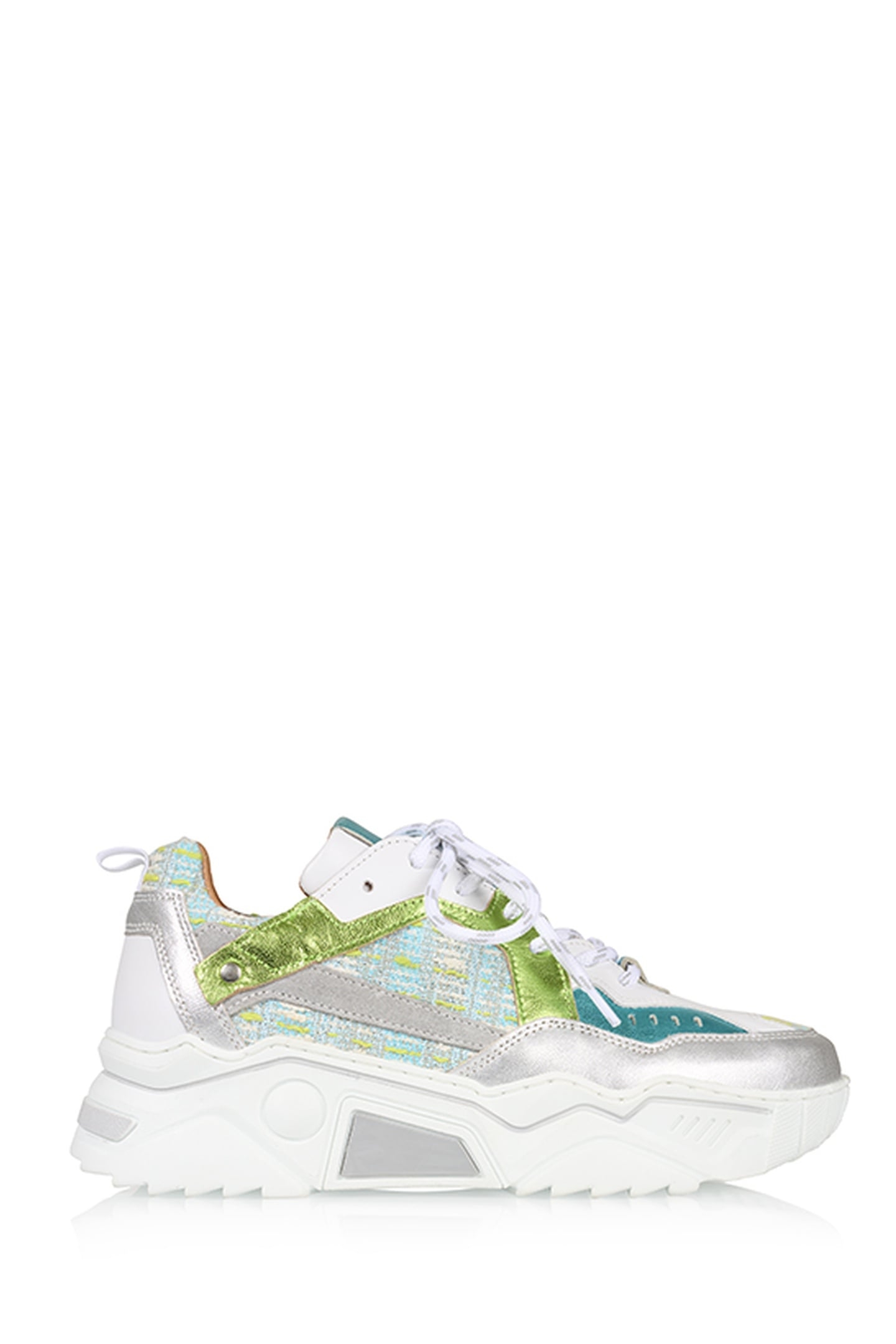 PLUTO TWEED SNEAKER AQUA / SILVER 3