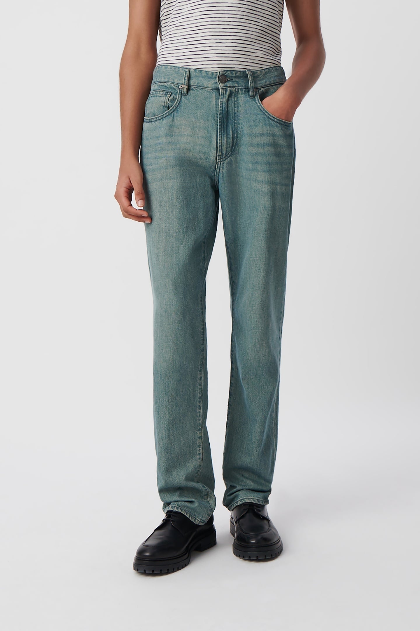 GREY BLUE SERGE STRAIGHT JEANS 2