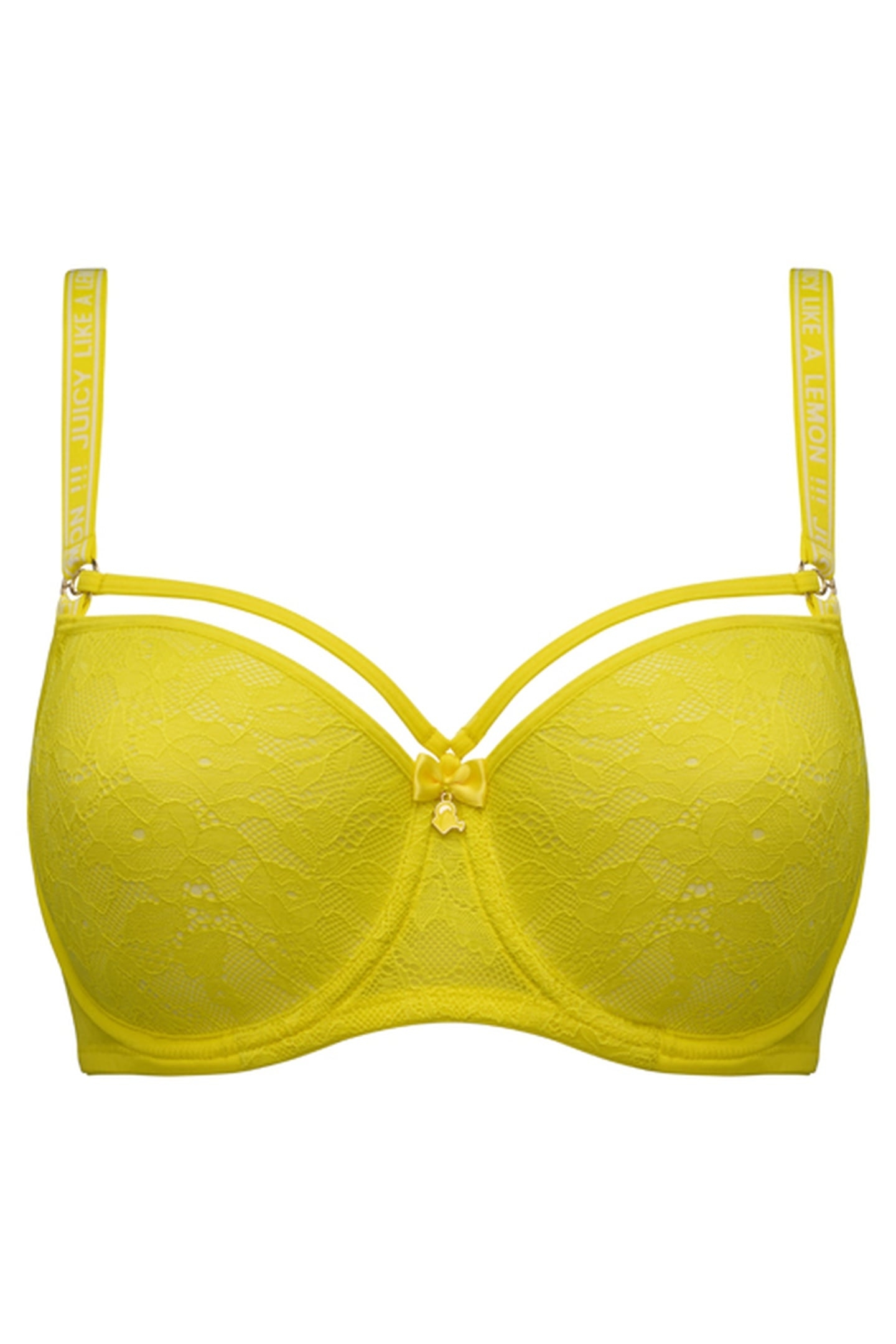 SPACE ODYSSEY CITRUS YELLOW LACE BALCONY BRA 2
