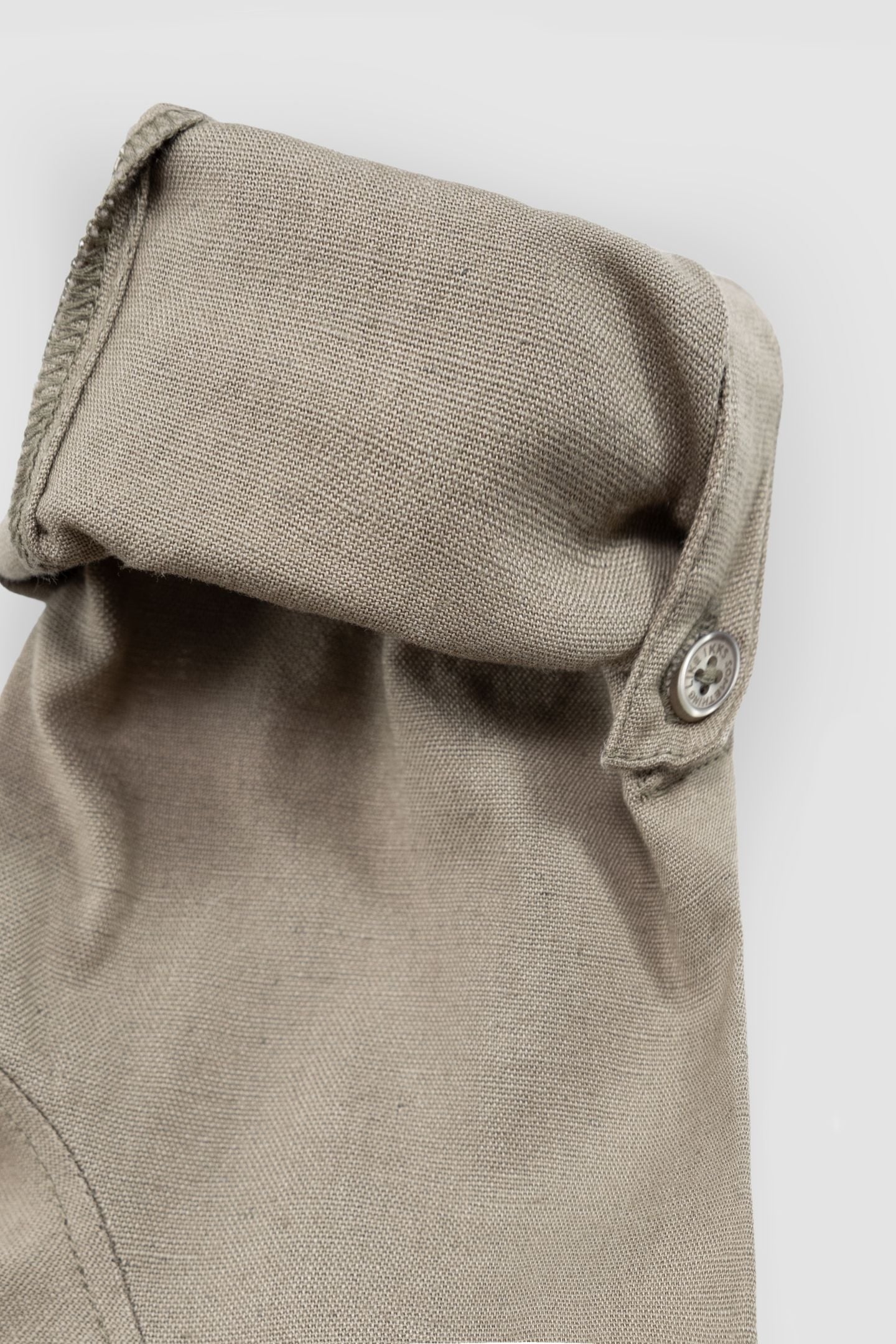 KHAKI COTTON AND LINEN MIX SHIRT 6