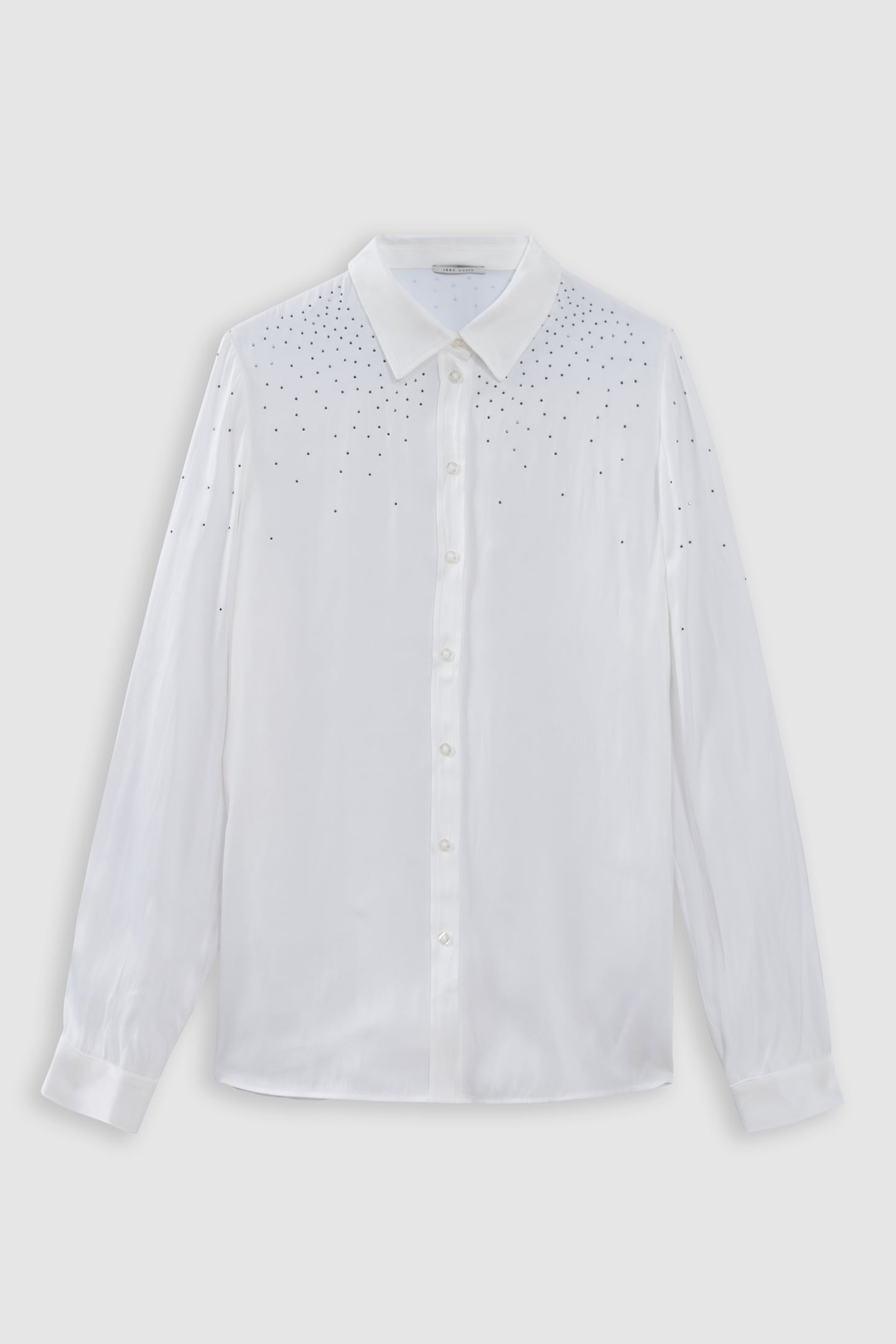 WHITE RECYCLED POLYESTER SHIRT WITH RHINESTONES 4