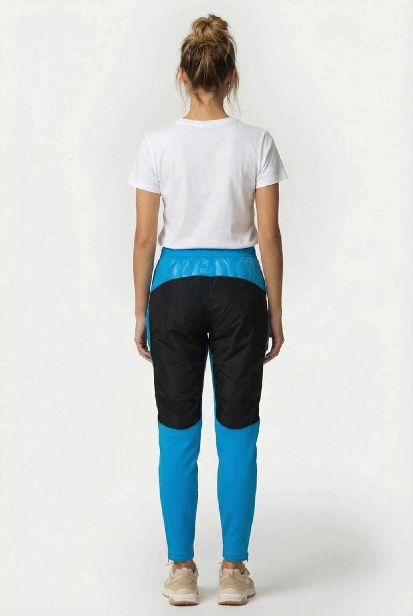 UNISEX HALF-QUILTED PANT CYAN BLACK 3