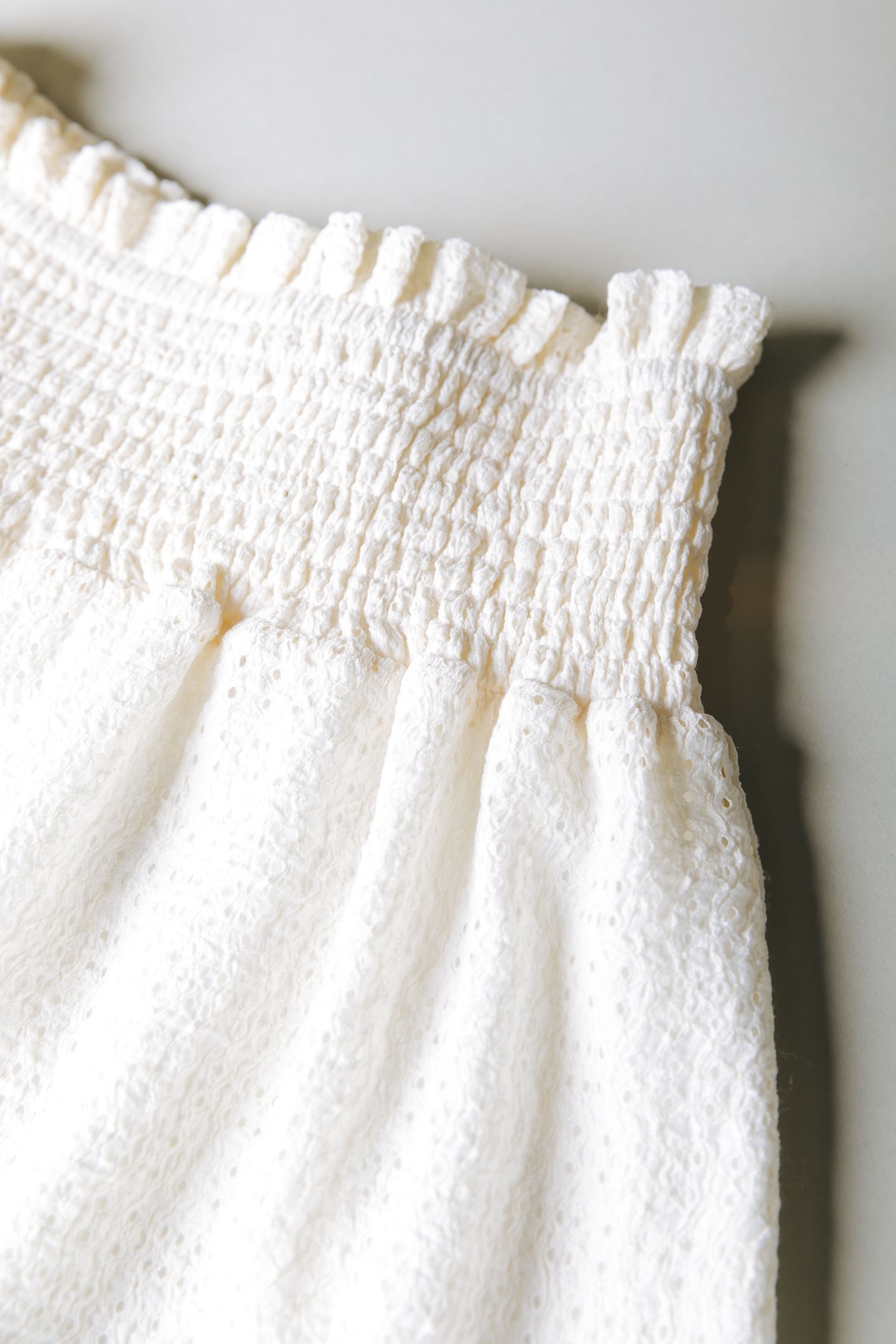 DEWI KNITTED STRUCTURE SMOCK MAXI SKIRT OFF WHITE 5