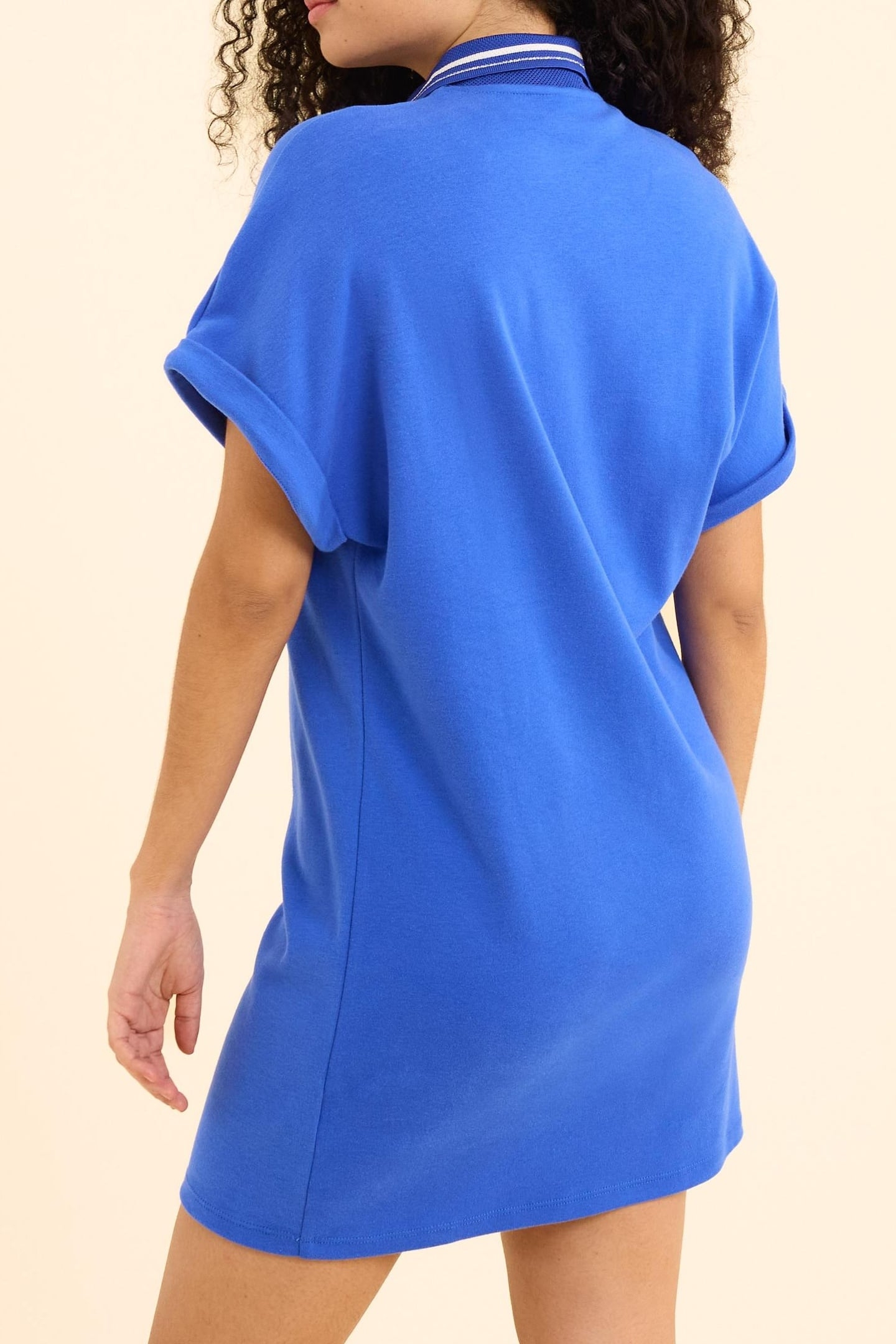 BLUE DRESS WITH ZIPPED POLO NECK ELECTRIC BLUE 4