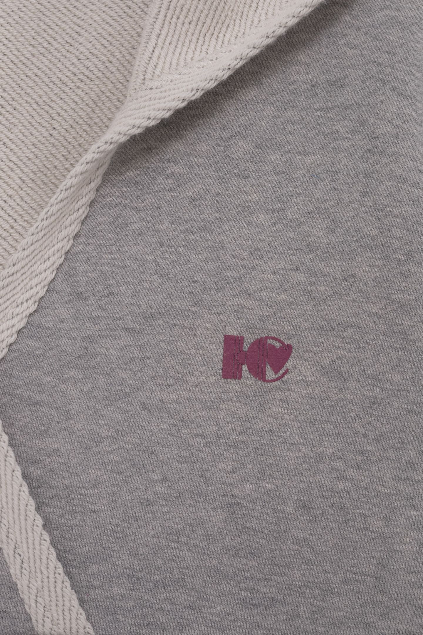 GREY HOODIE WITH WRAP-AROUND COLLAR HEATHER GREY 7