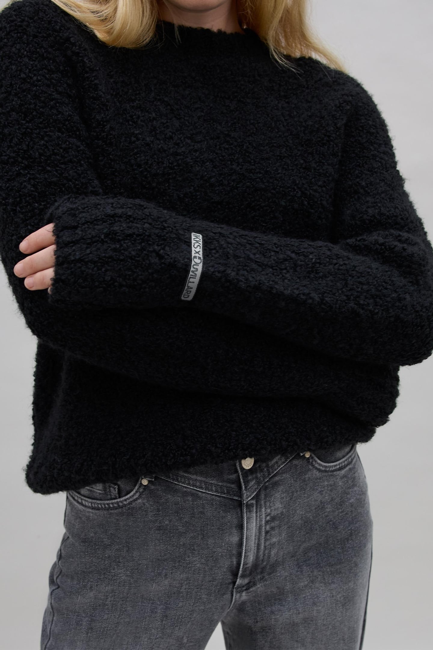 IKKS X DUVILLARD BLACK PATTERNED KNIT SWEATER 3