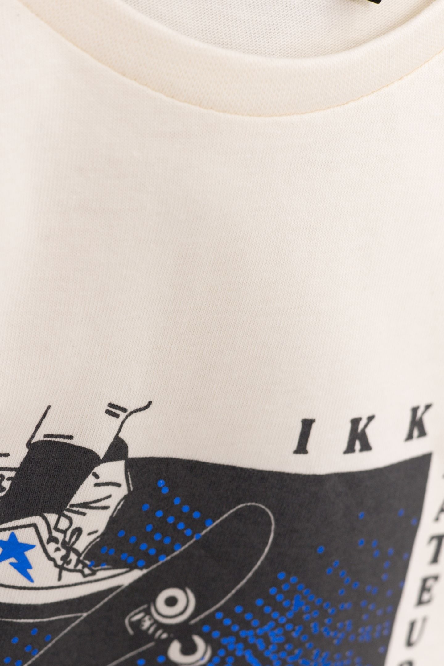 T-SHIRT ECRU ORGANIC COTTON VISUAL SKATER MILLAR BLUE BOY 5