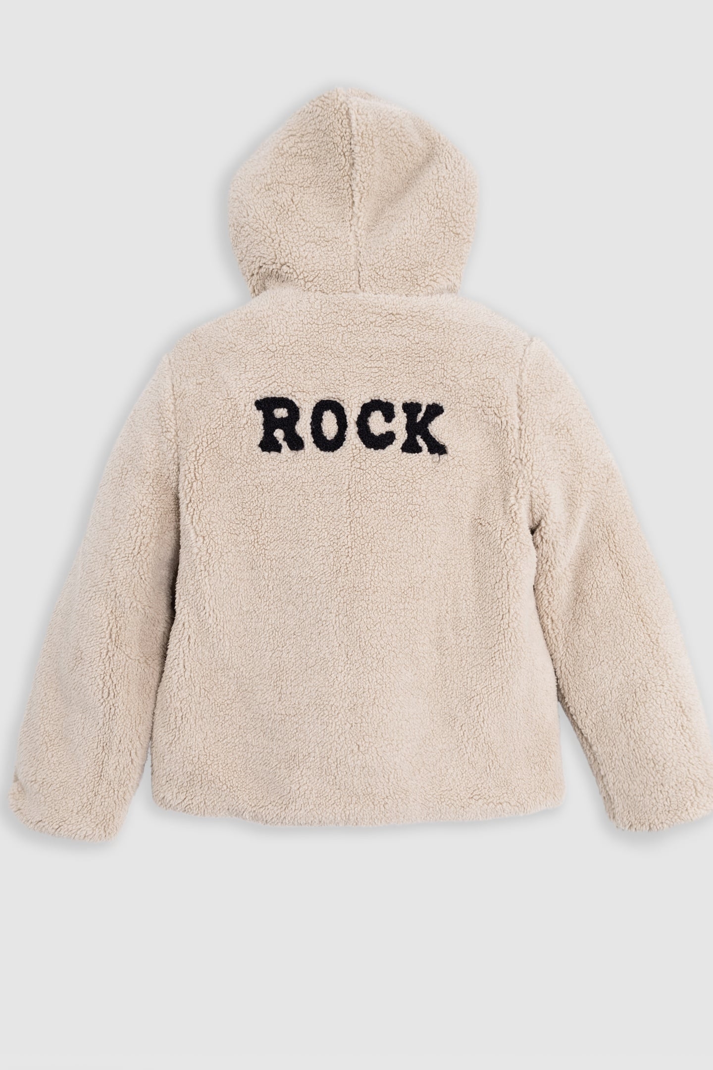 BOY'S REVERSIBLE BEIGE SHERPA AND BLACK NYLON JACKET 5