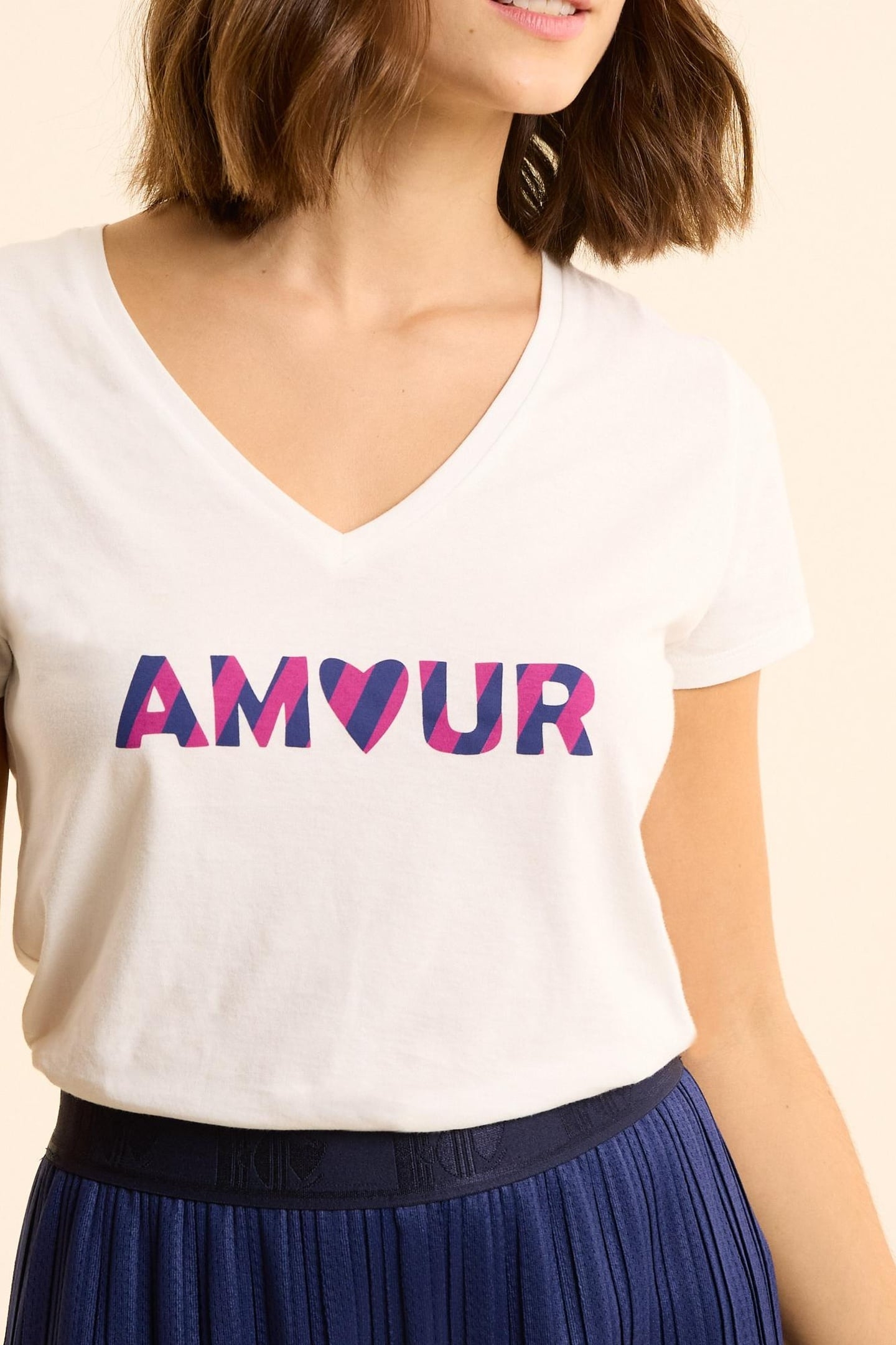 WHITE SHORT-SLEEVED T-SHIRT WITH STRIPED SLOGAN OFF-WHITE 1