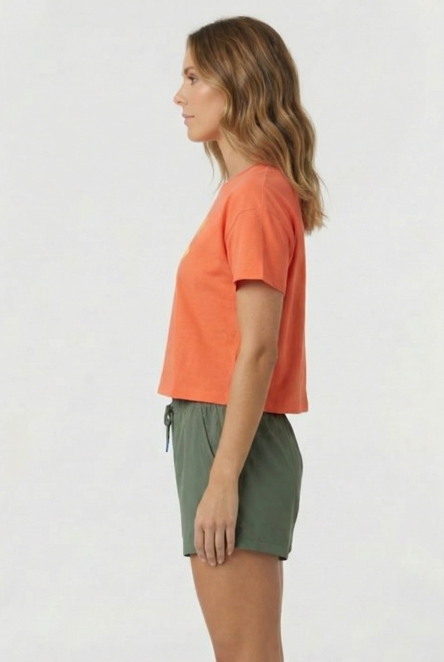 WOMEN'S ARENA CROP TEE PRINTED CALYPSO CORAL 3