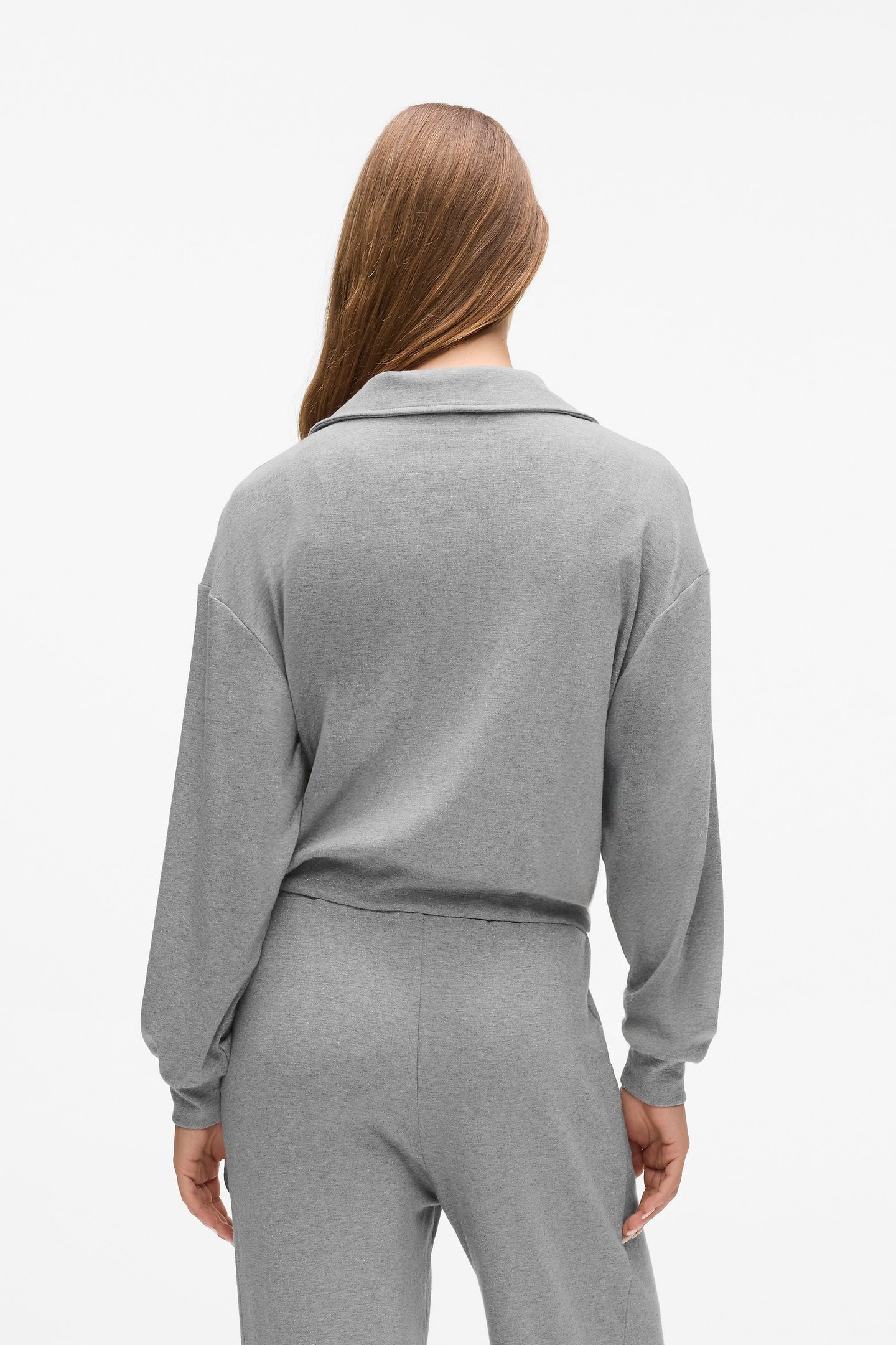 MEDIUM GREY MELANGE SIGNATURE LUREX ZIP UP 3