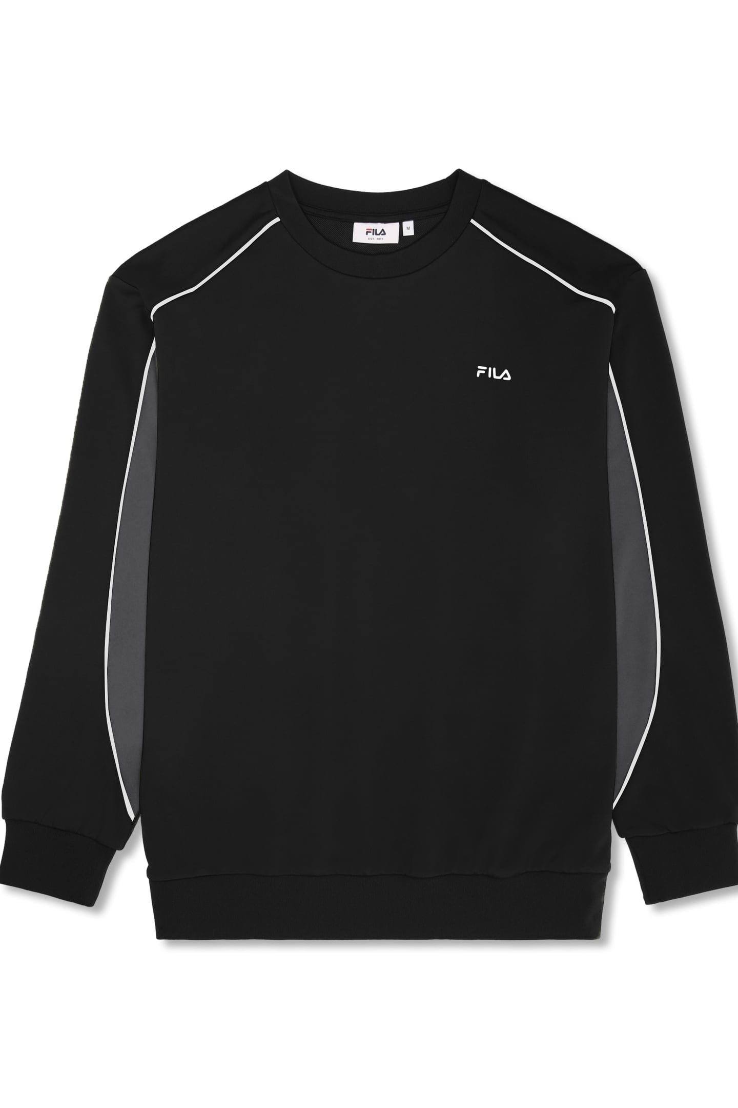 RIVOLI LOOSE BLOCKED CREWNECK SWEATSHIRT BLACK 5