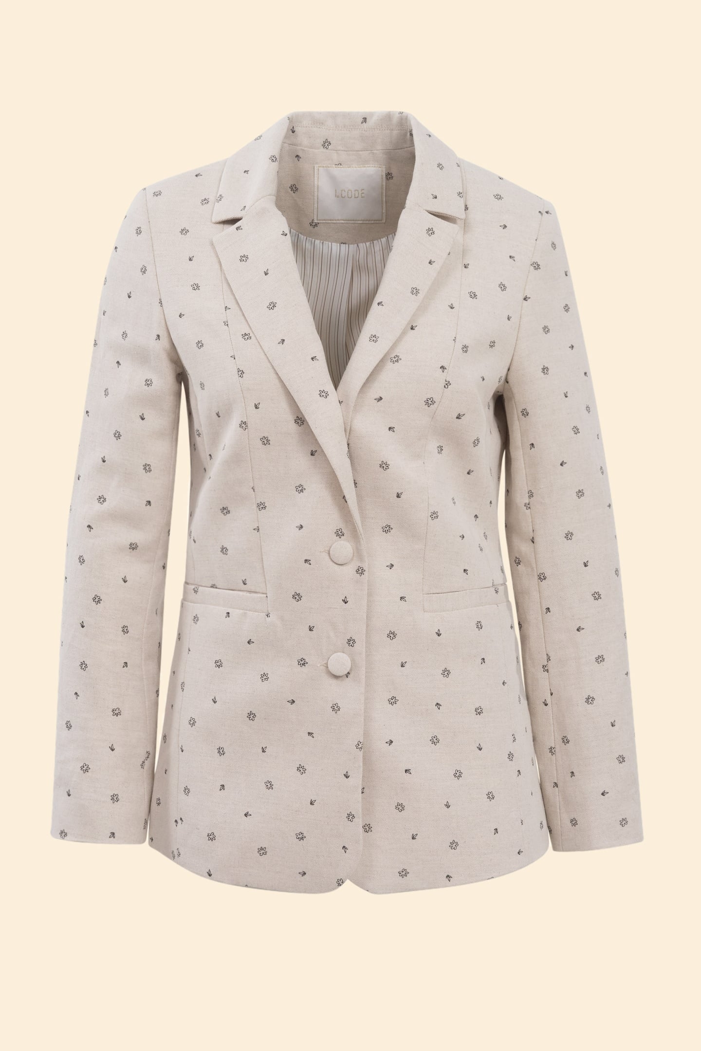 ECRU JACKET WITH MICRO FLOWER PRINT ECRU 4