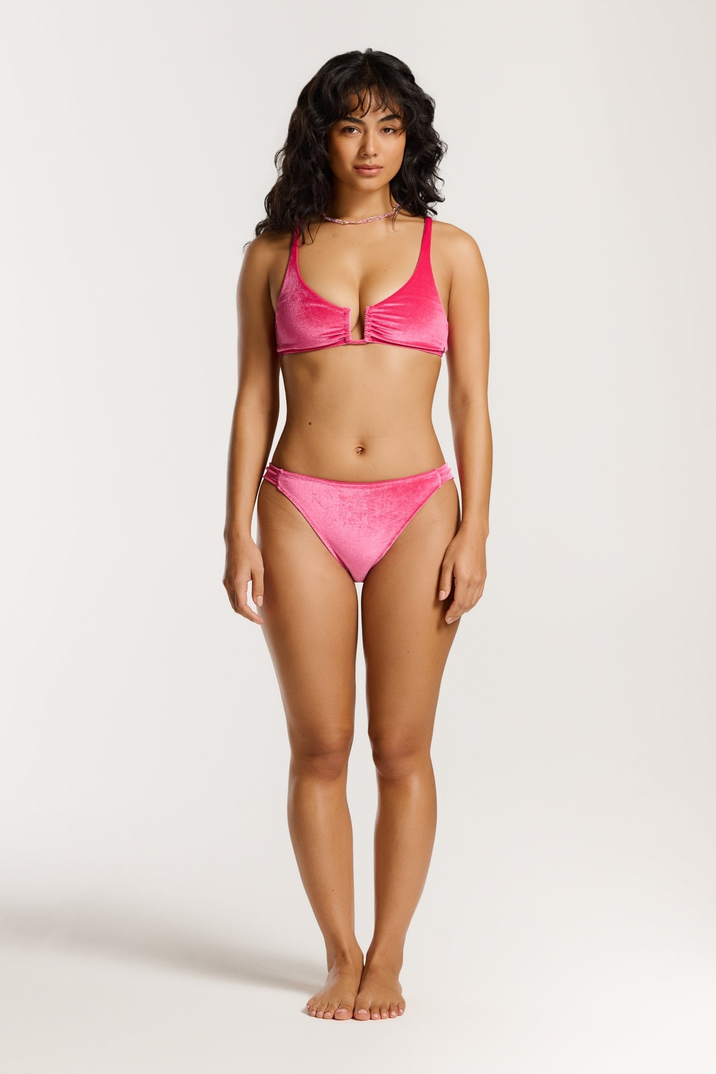 CHLOE BIKINI SET VELVET PINK MAGENTA VELVET 3