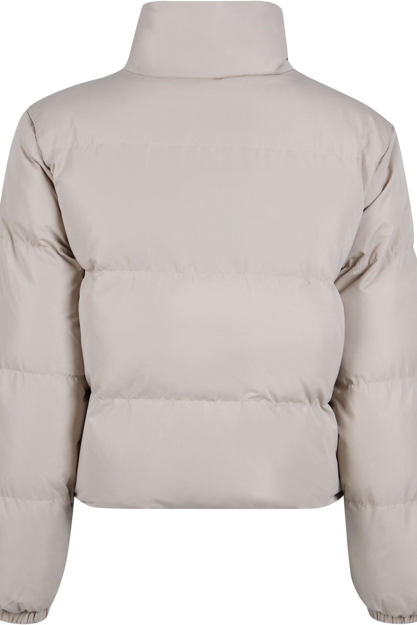 LADIES SHORT PEACHED PUFFER JACKET WET SAND 8