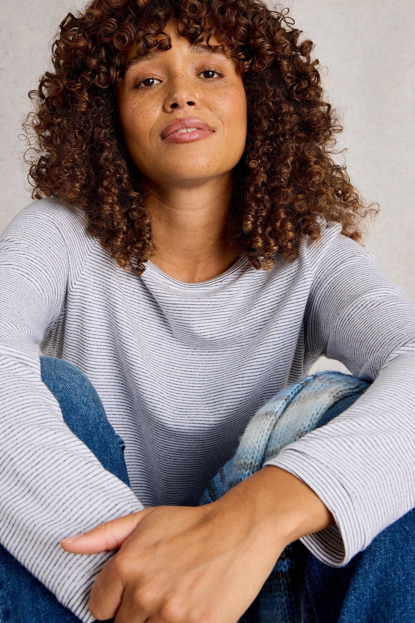 CLARA LS SPARKLE TEE IVORY MULTI 4