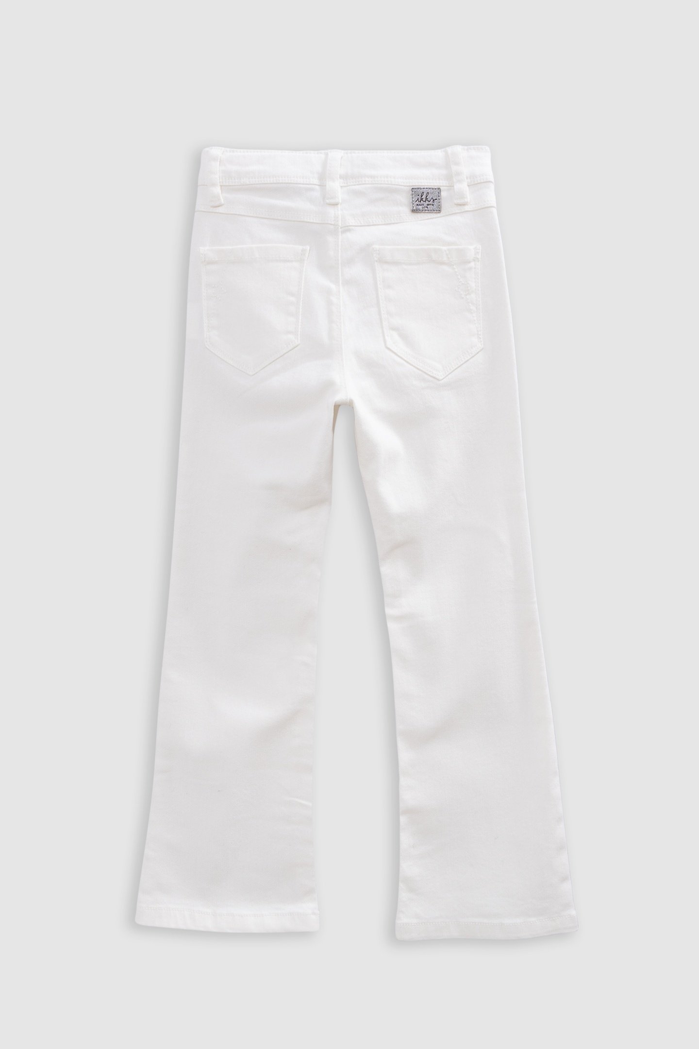 FLARE ECRU JEANS WITH STUD AND EYELET DECORATION 2