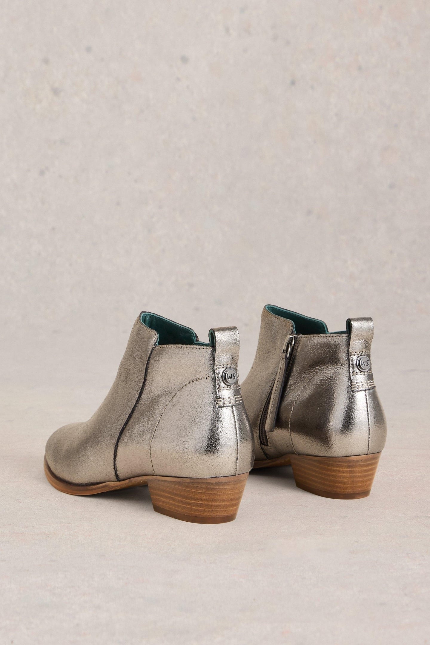 WILLOW LEATHER ANKLE BOOT PEWTER METALLIC 2
